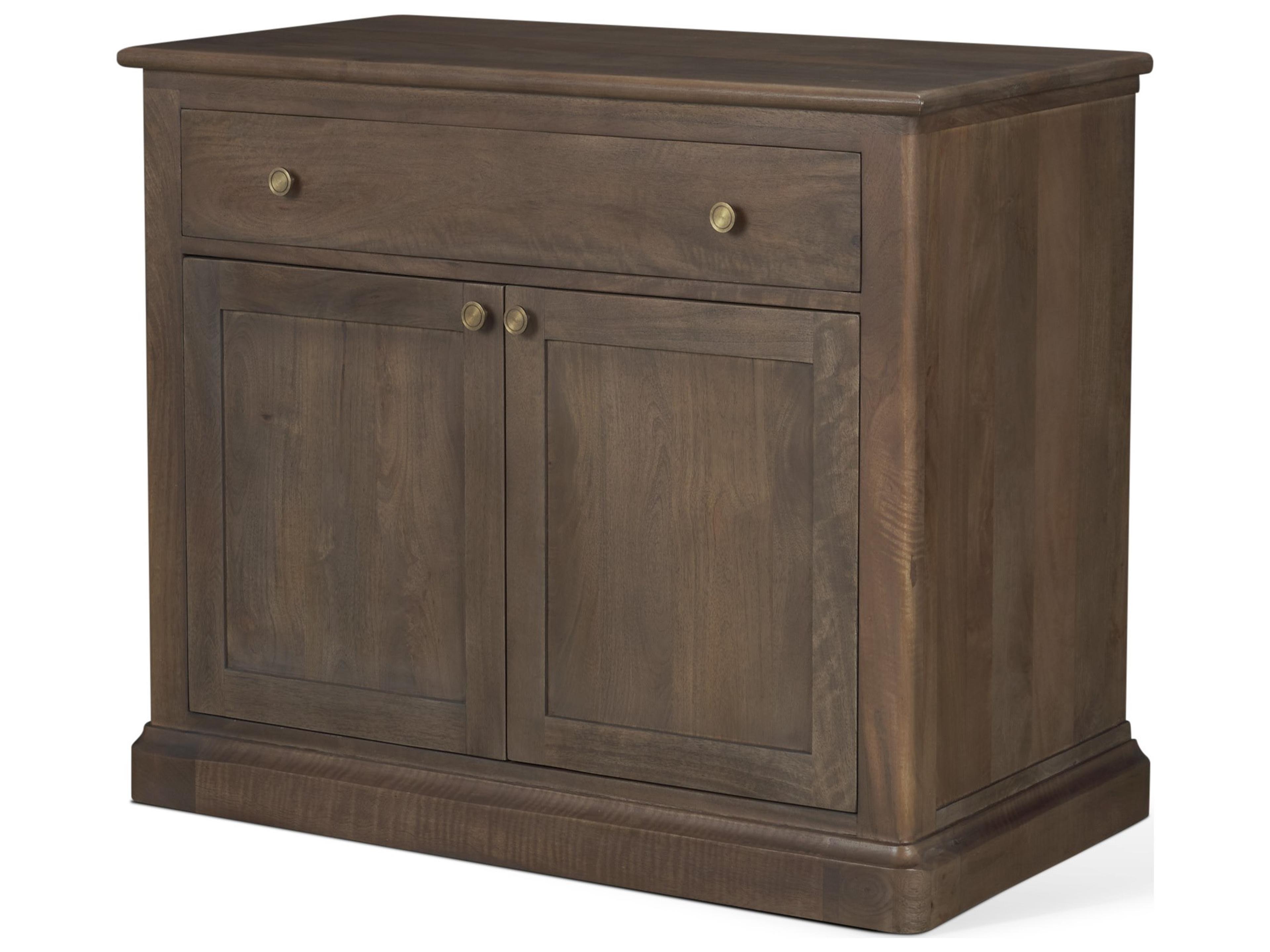 Baron Dark Brown Solid Wood w/ Antique Knobs 2-Door Accent Cabinet