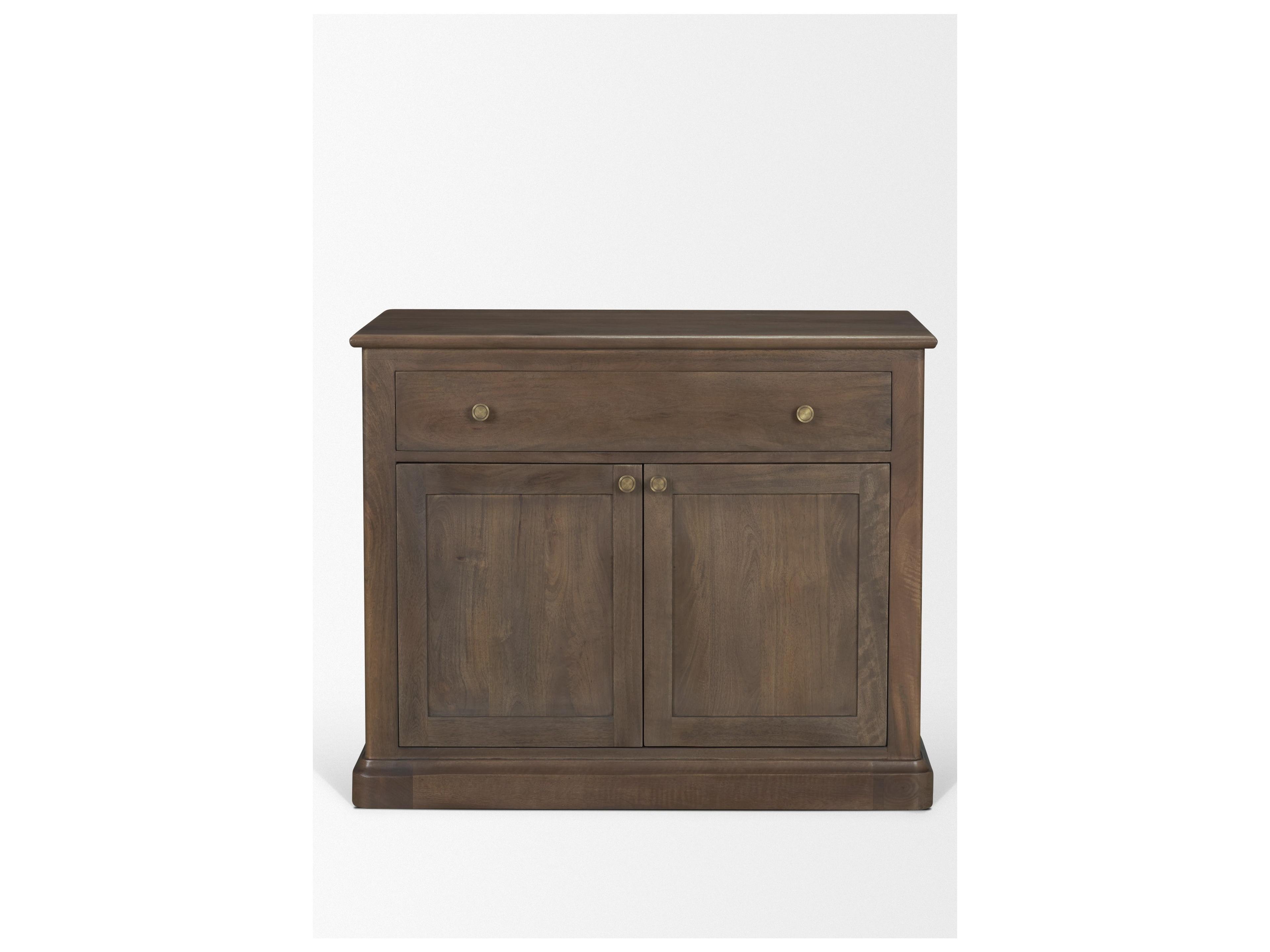 Mercana Baron Dark Brown Solid Wood w/ Antique Knobs 2-Door Accent Cabinet