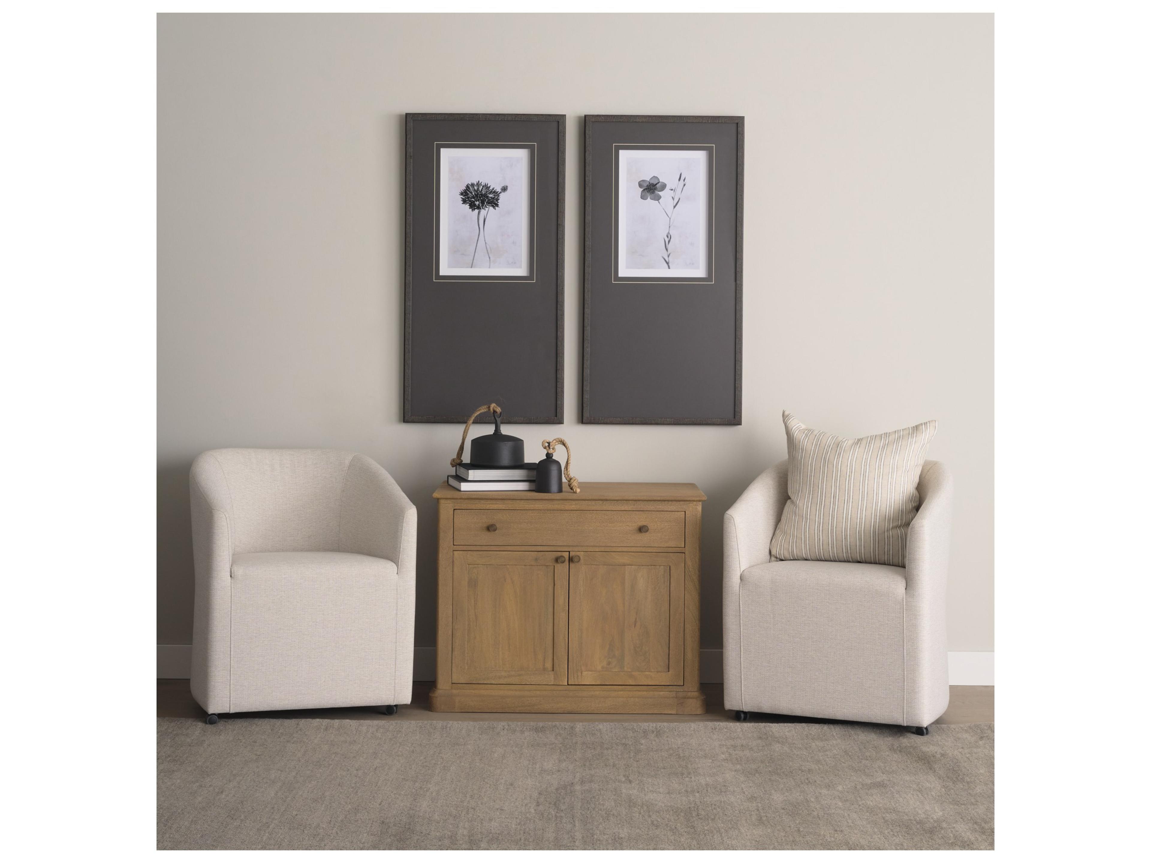 Mercana Baron Light Brown Solid Wood w/ Gunmetal Knobs 2-Door Accent Cabinet