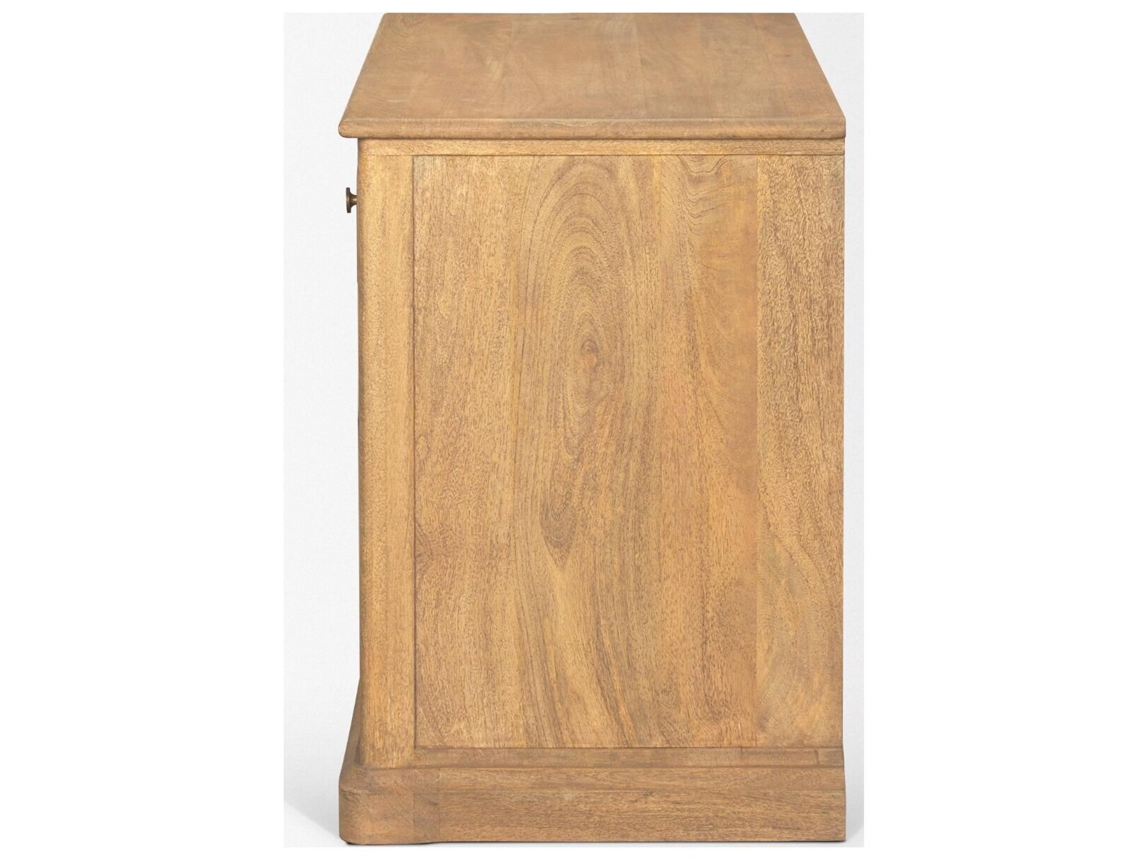 Mercana Baron Light Brown Solid Wood w/ Gunmetal Knobs 2-Door Accent Cabinet