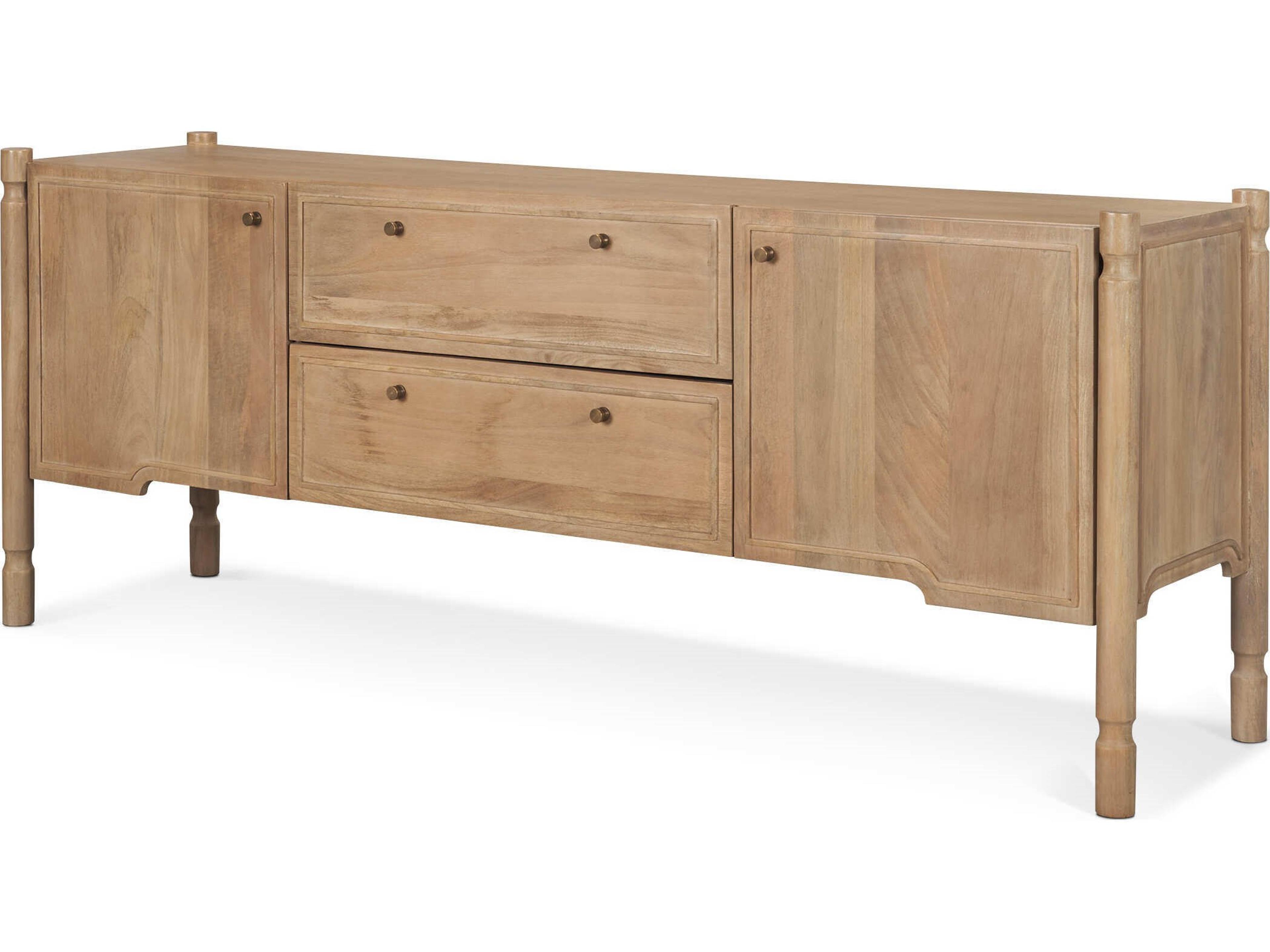 Phil Light Brown Wood 2 Door 1 Drawer w/ Pull Down Media Console