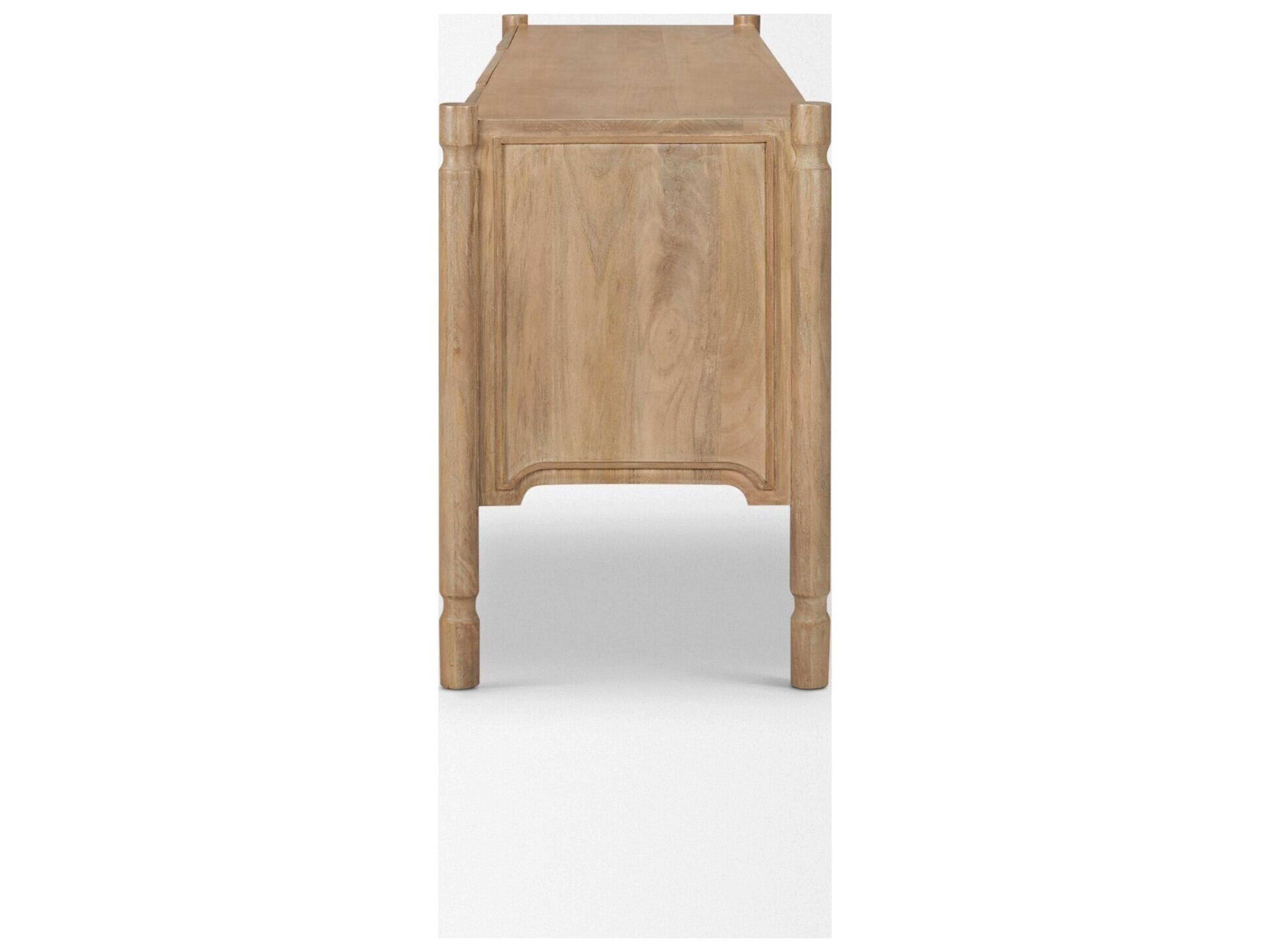 Mercana Phil Light Brown Wood 2 Door 1 Drawer w/ Pull Down Media Console