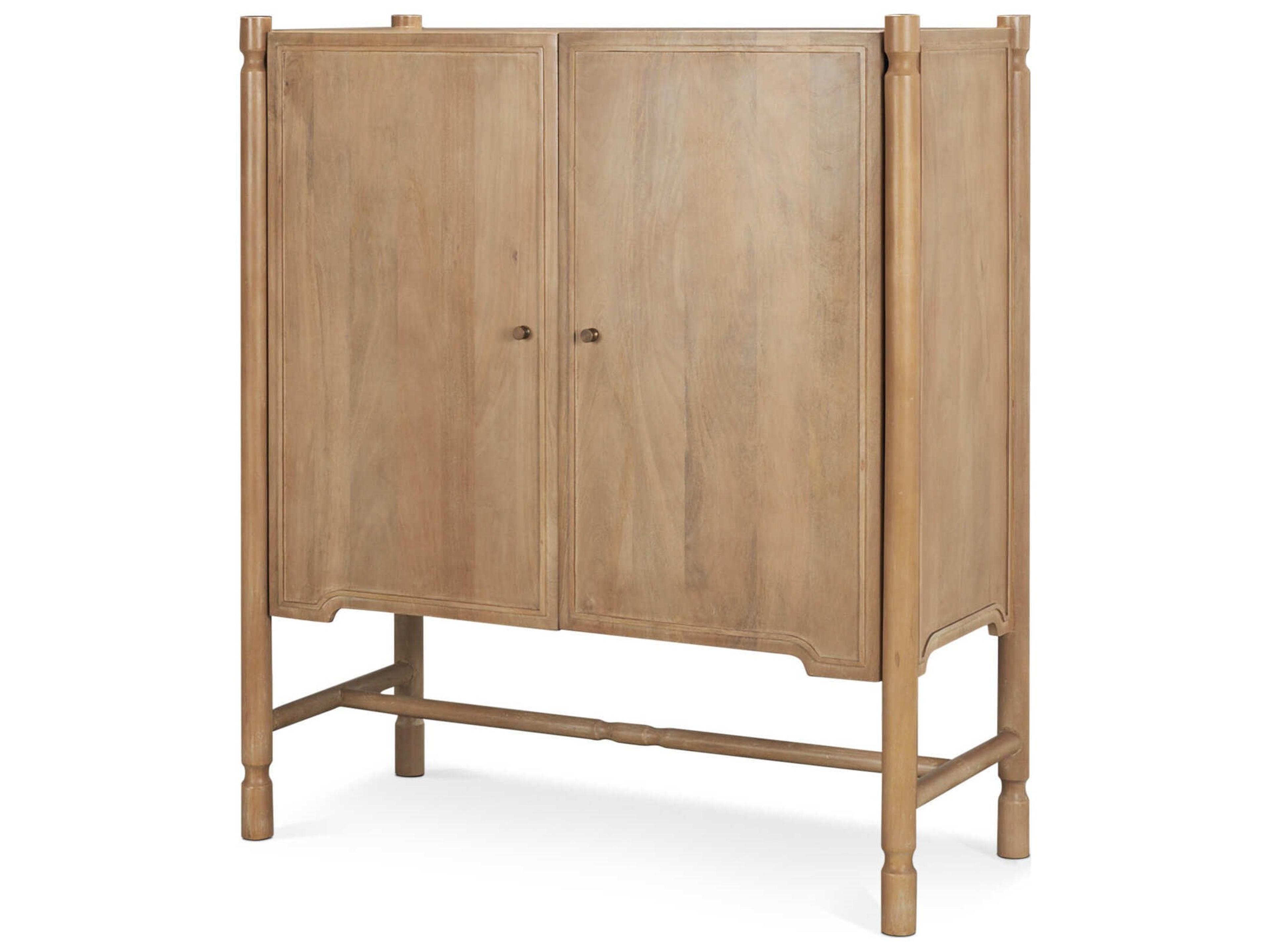 Phil Light Brown Wood 2 Door Bar Cabinet