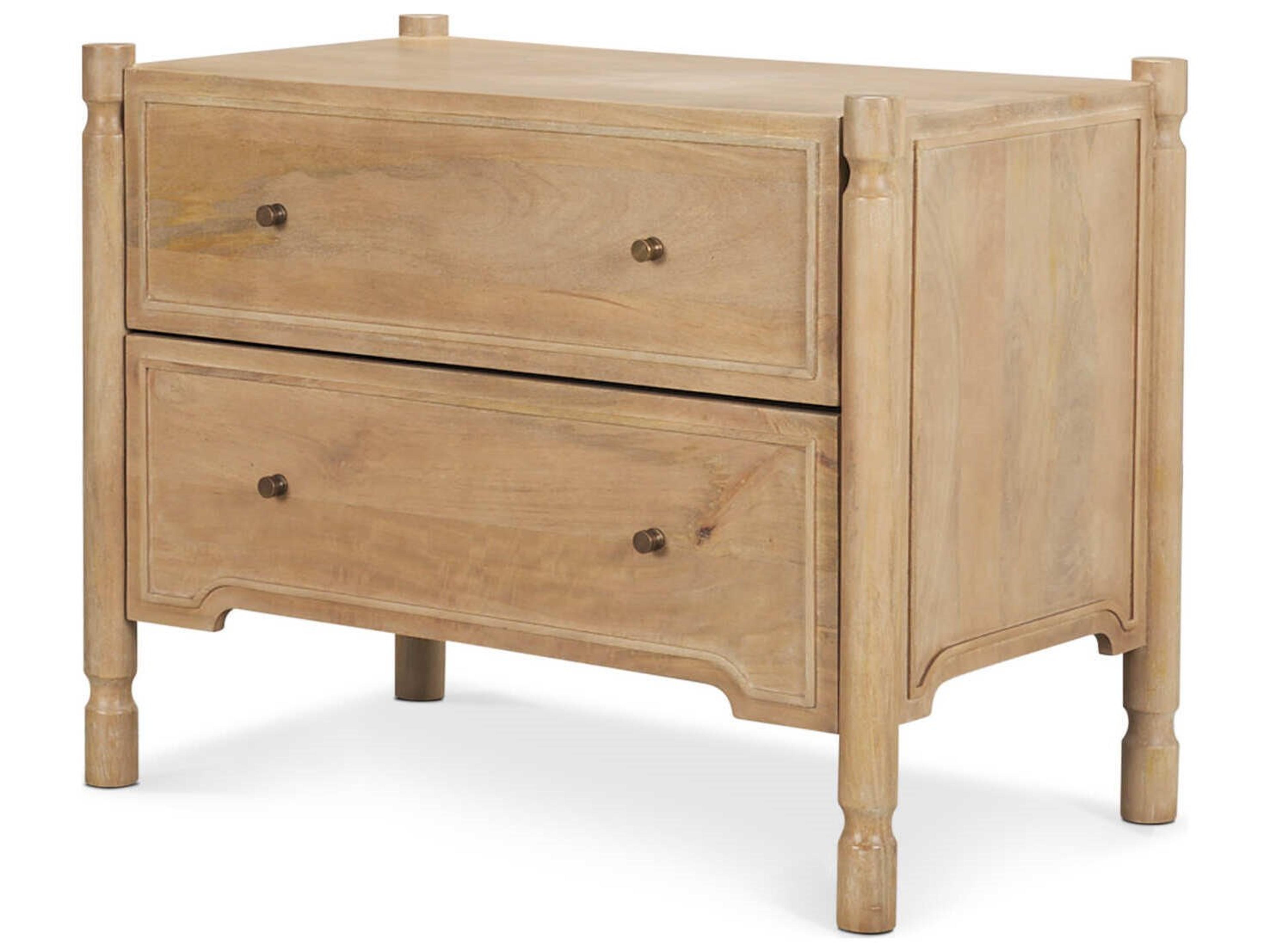 Phil Light Brown Wood 2 Drawer Accent Cabinet