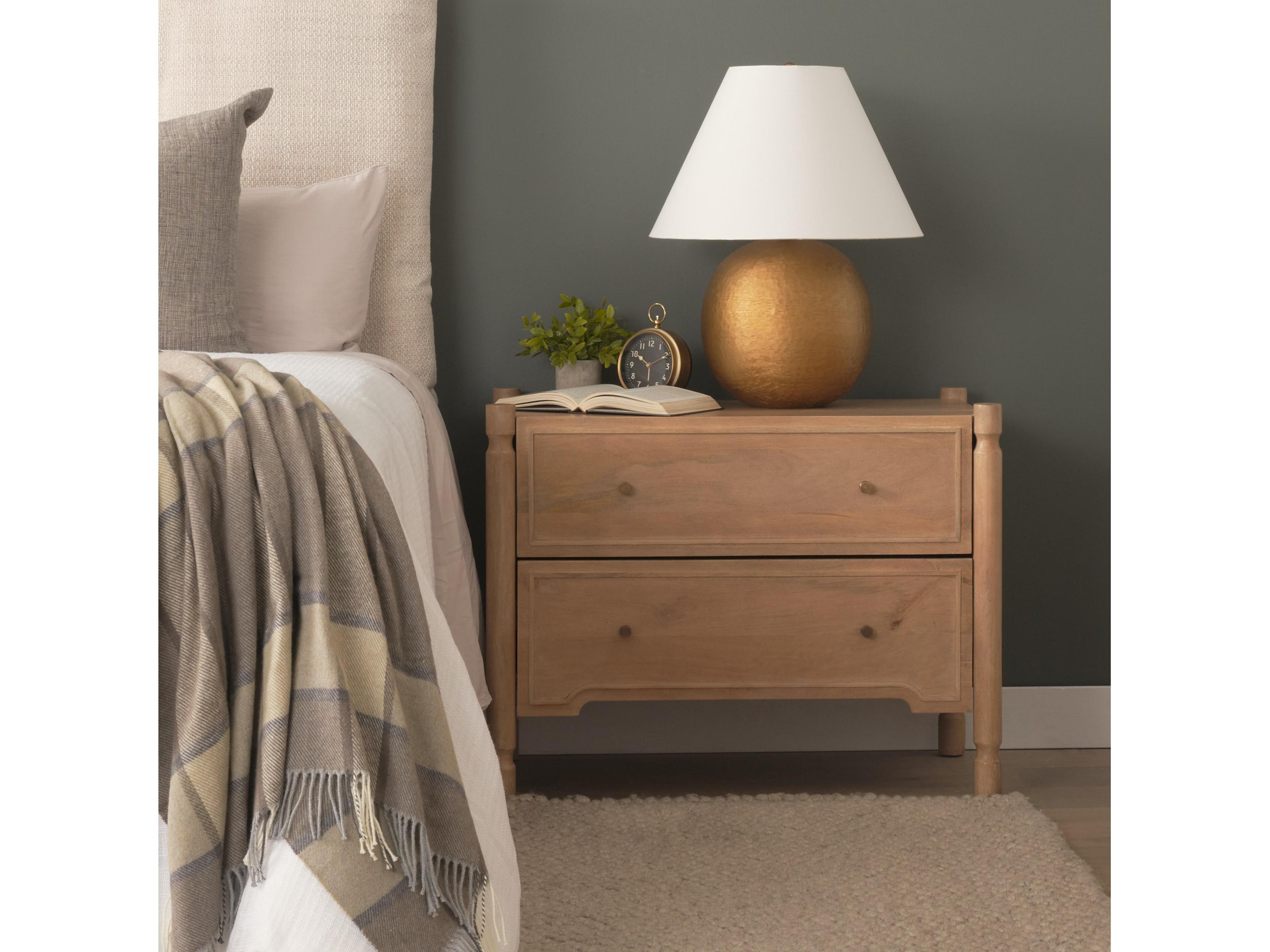 Mercana Phil Light Brown Wood 2 Drawer Accent Cabinet