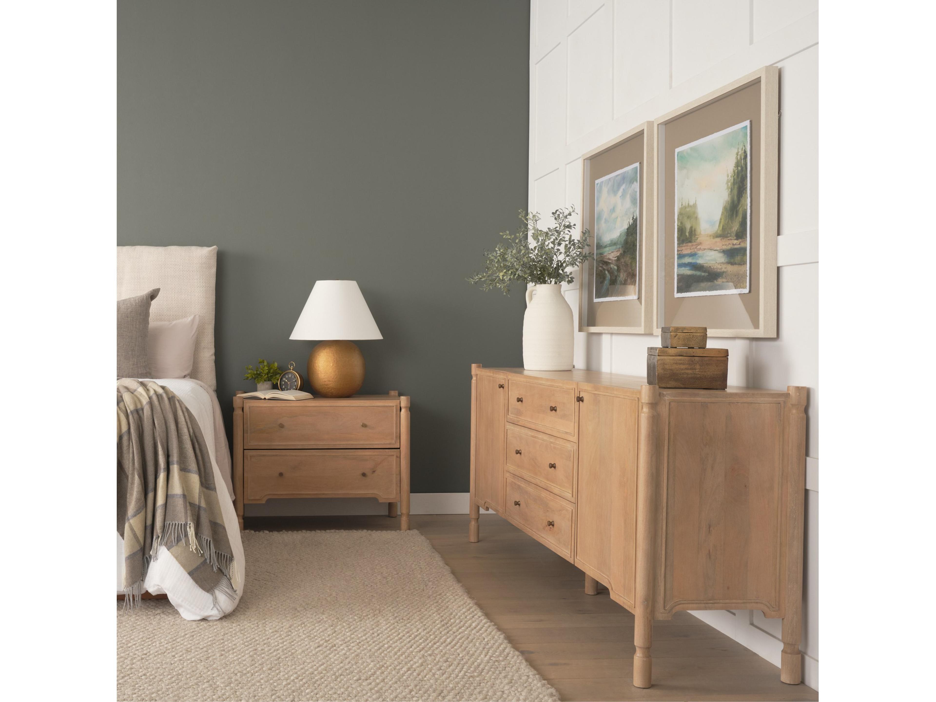 Mercana Phil Light Brown Wood 2 Drawer Accent Cabinet