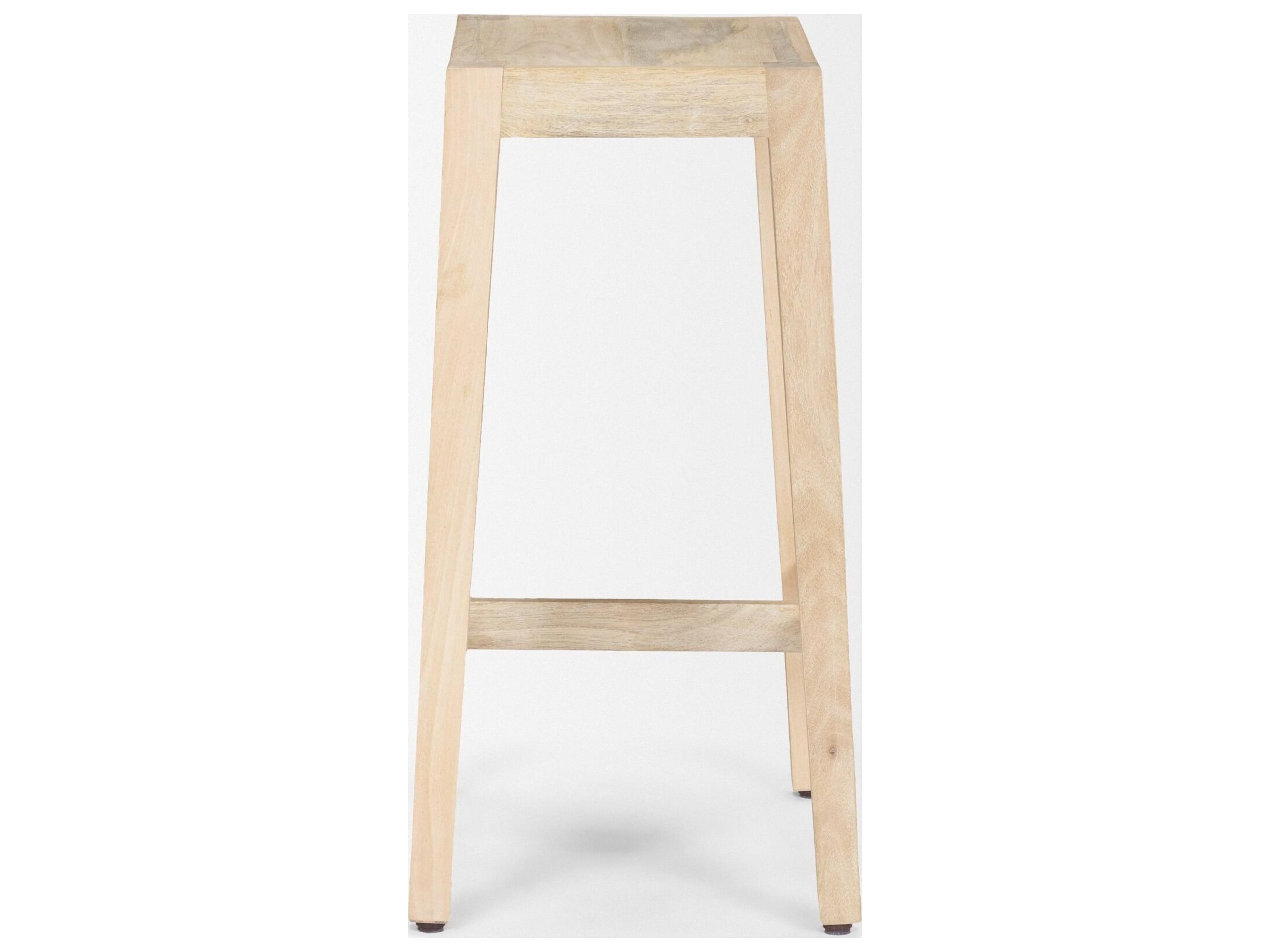 Mercana Colony Light Brown Solid Wood Counter Stool