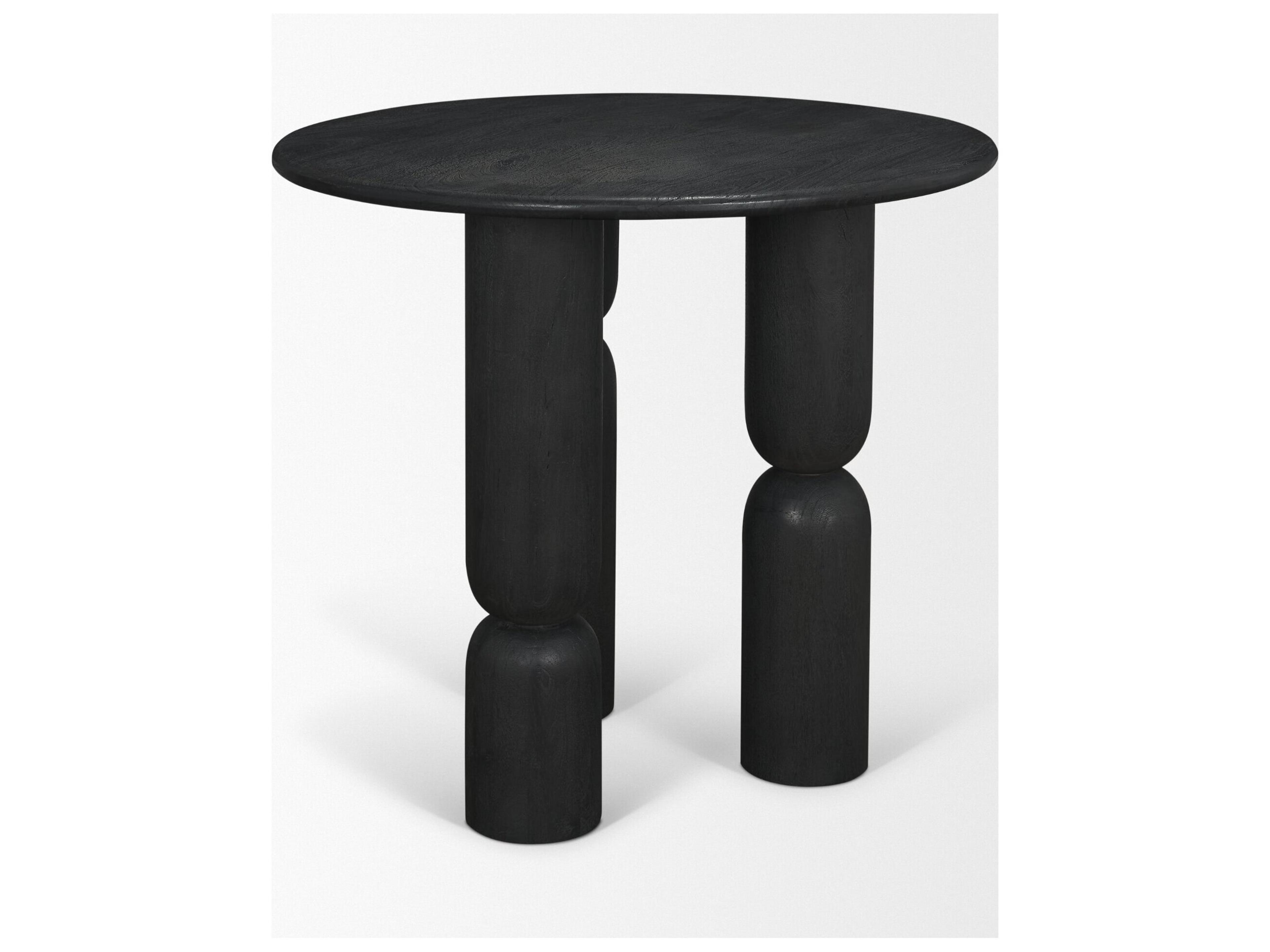 Mercana Sonel Matte Black Wood Pedestal Foyer Table