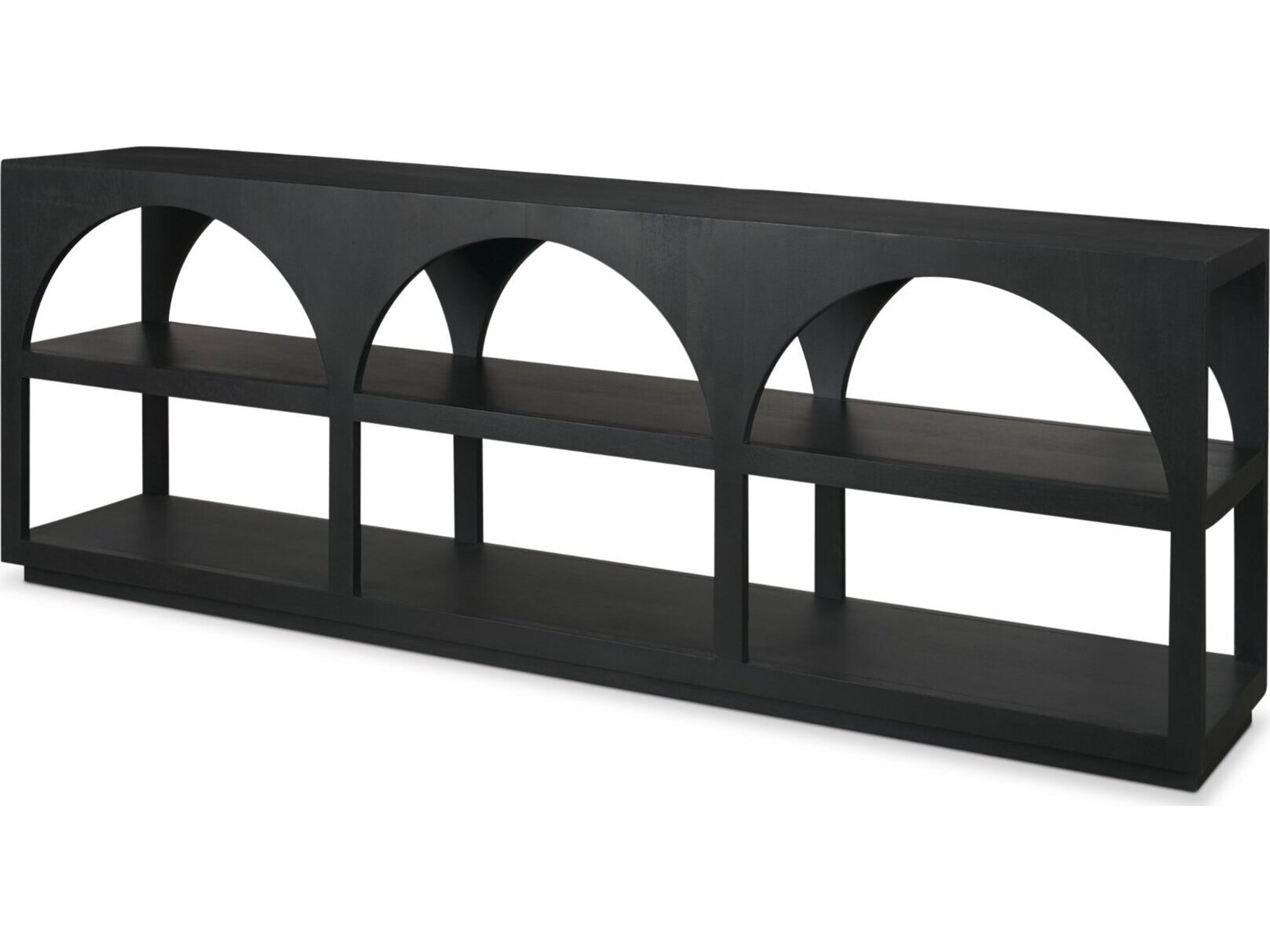 Bela Large Matte Black Arched Console Table
