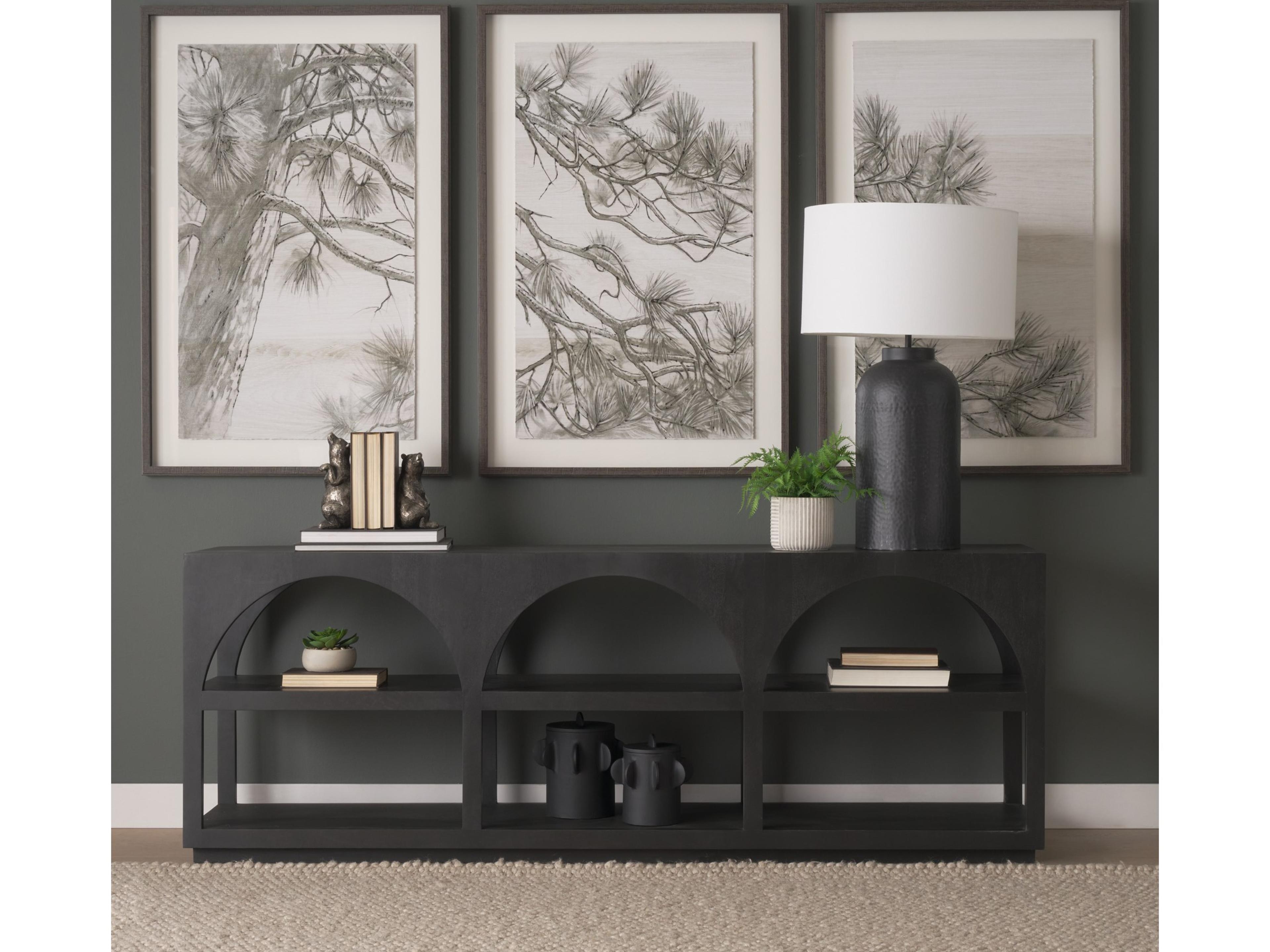 Mercana Bela Large Matte Black Arched Console Table
