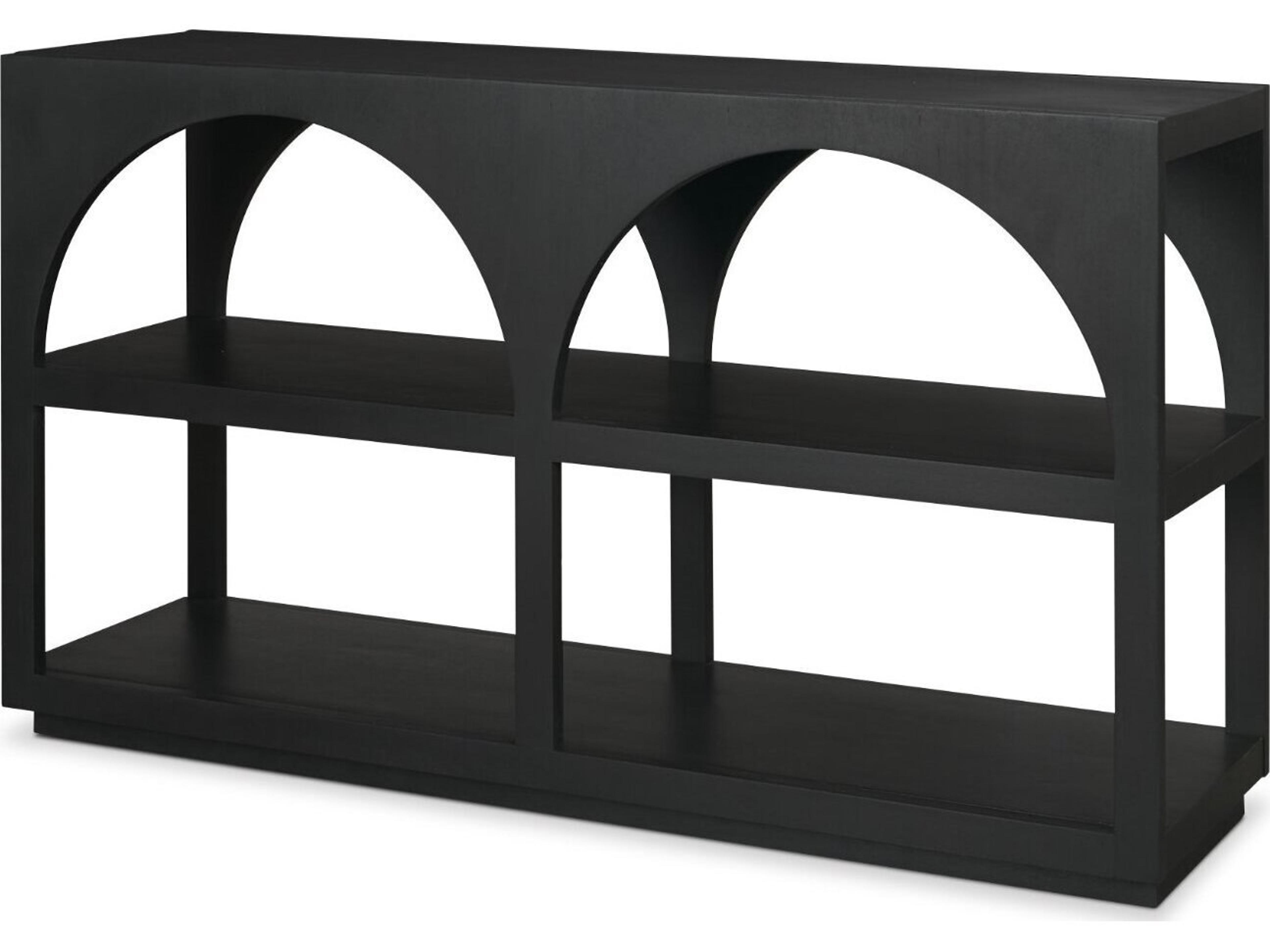 Bela Small Matte Black Arched Console Table
