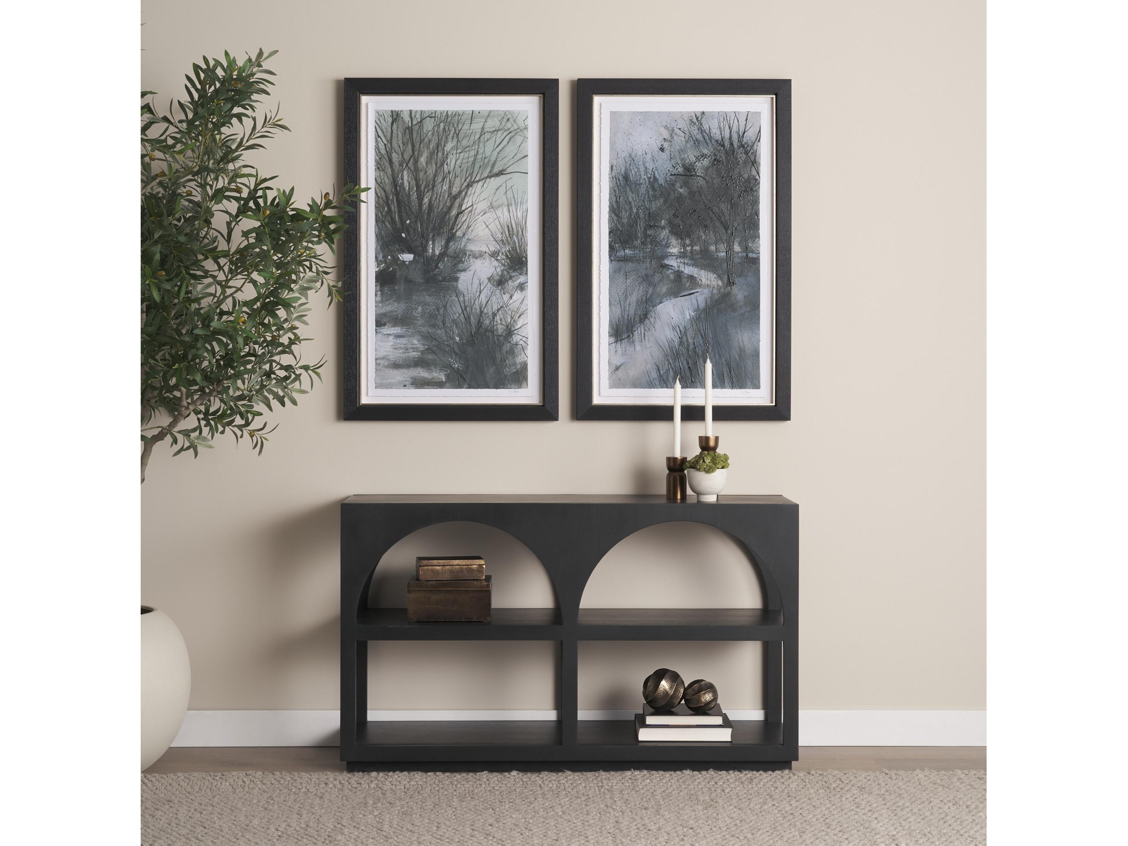 Mercana Bela Small Matte Black Arched Console Table