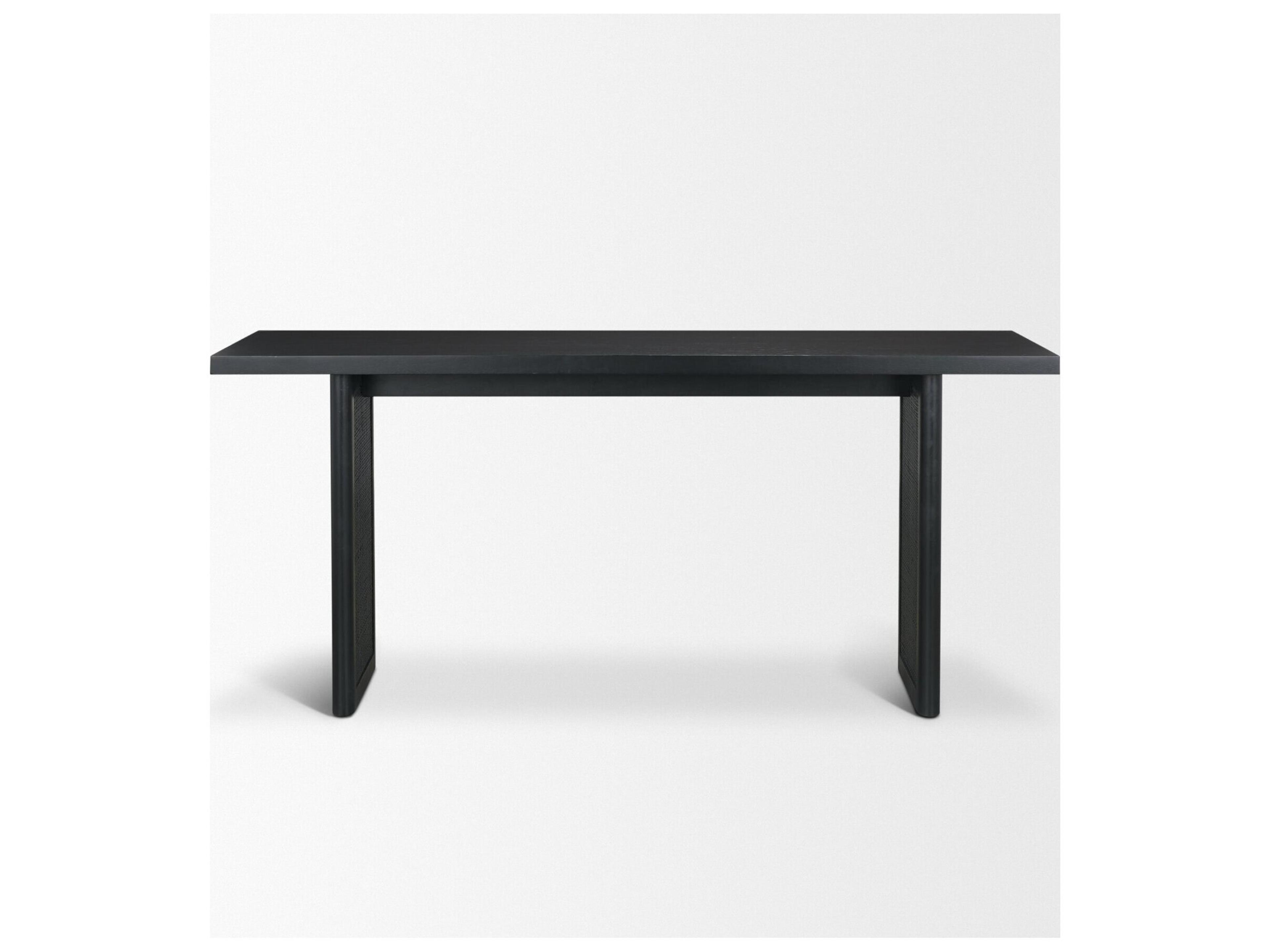 Mercana Grier 65" Black Wood w/ Black Cane Console Table