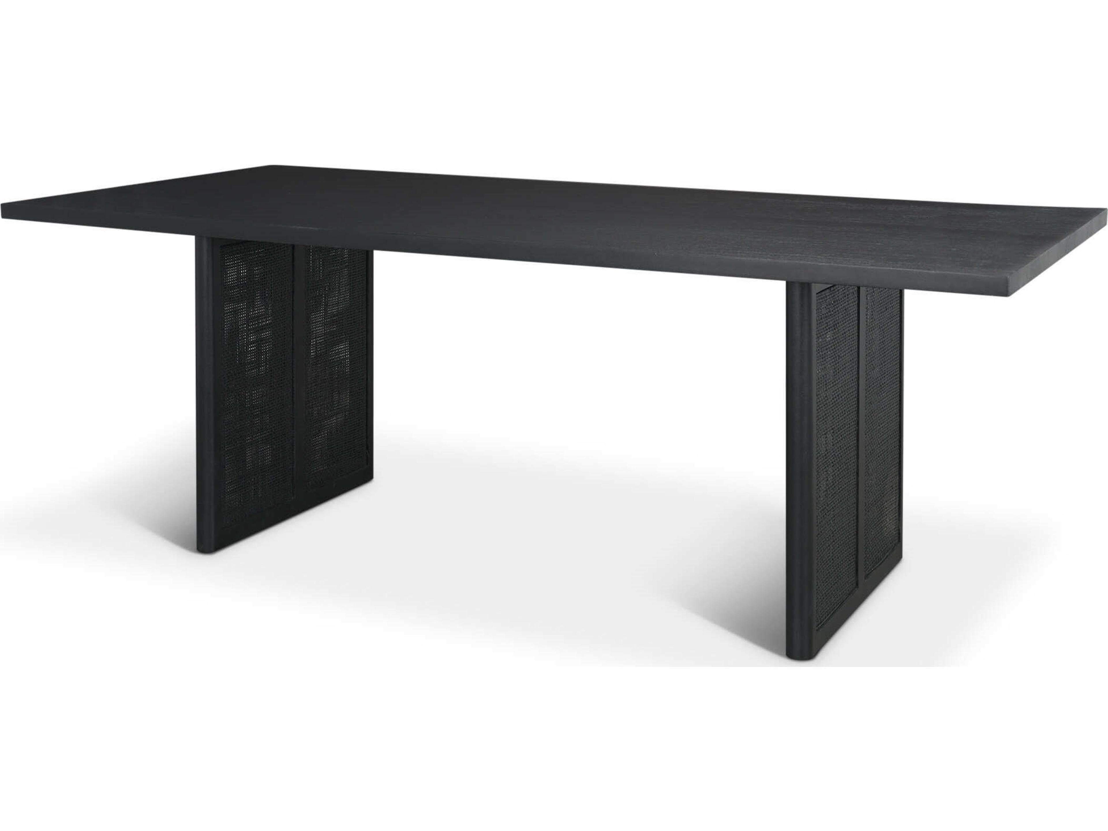 Grier 84" Black Wood w/ Black Cane Dining Table