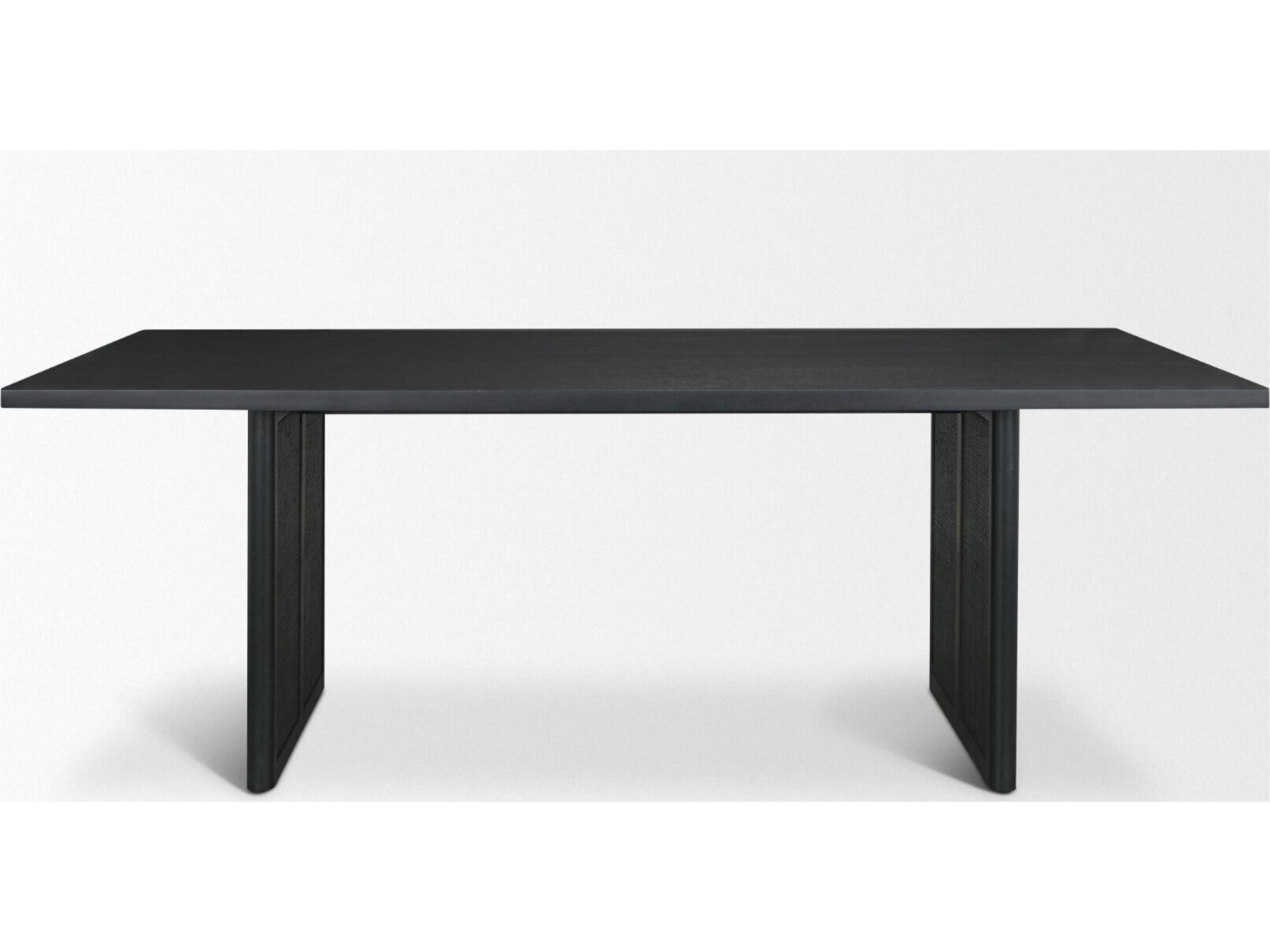 Mercana Grier 84" Black Wood w/ Black Cane Dining Table