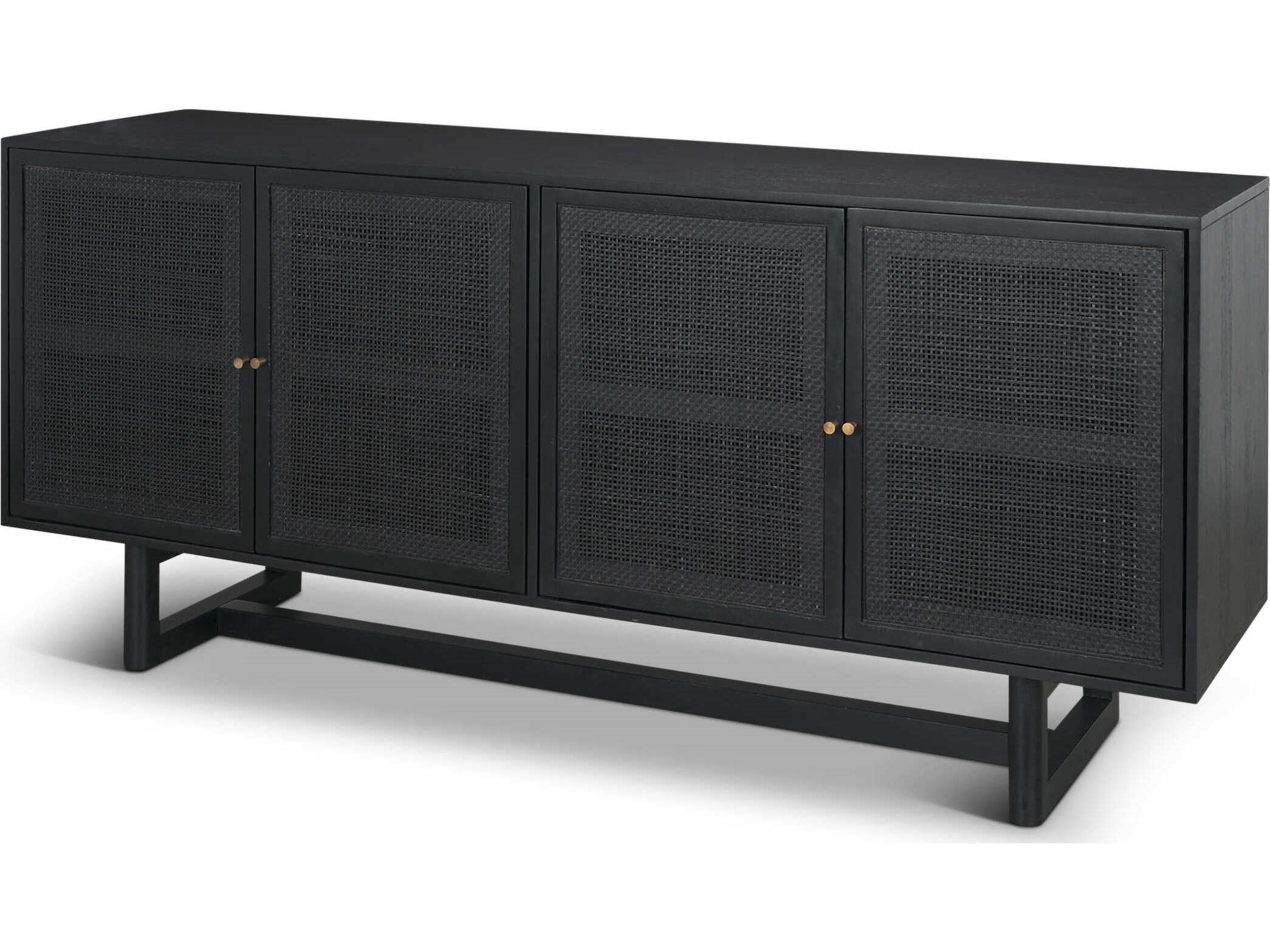 Grier 72" Black Wood W/ Black Cane Sideboard
