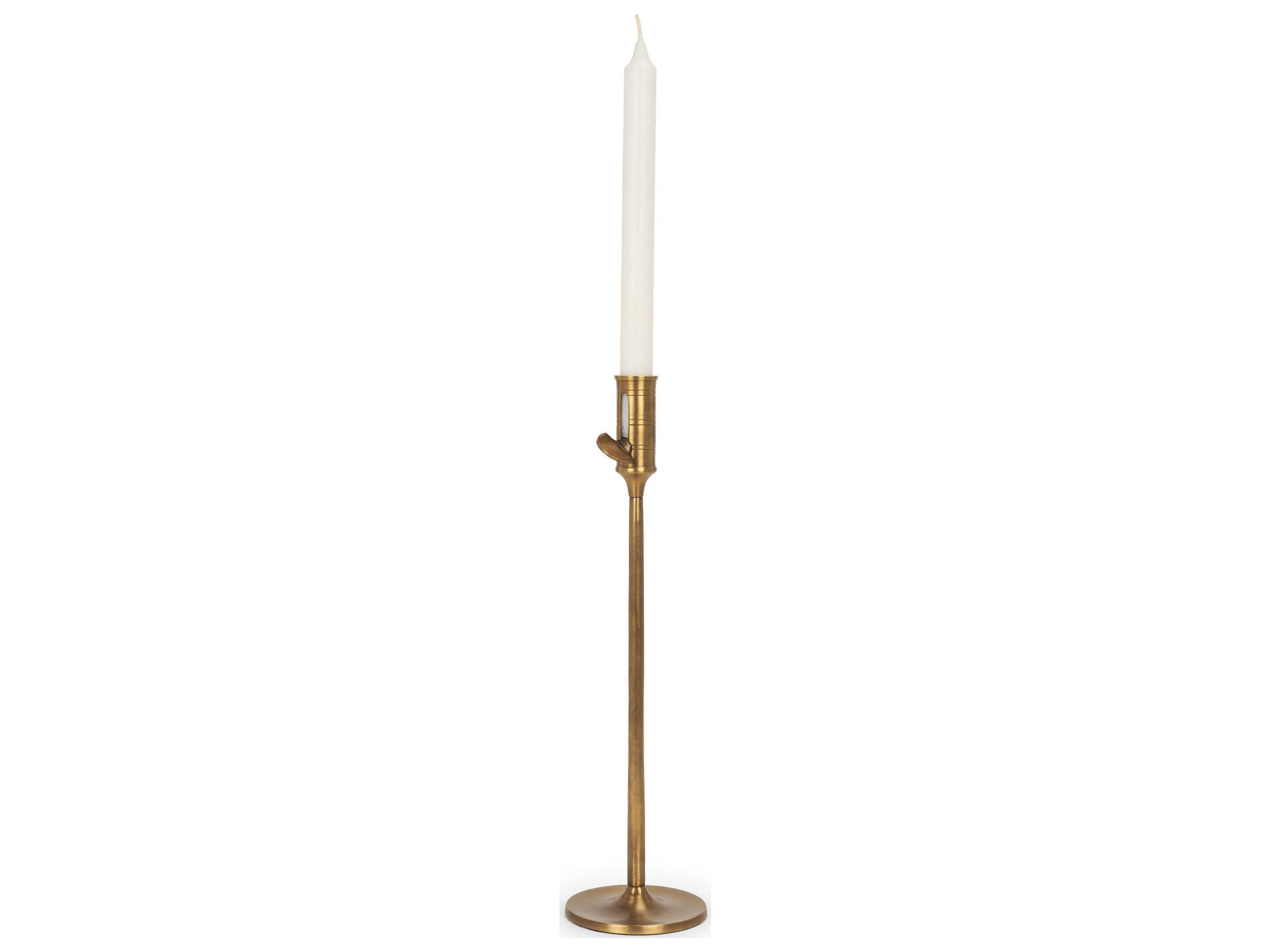 Chantria Large Solid Natural Brass Adjustable Taper Candle Holder