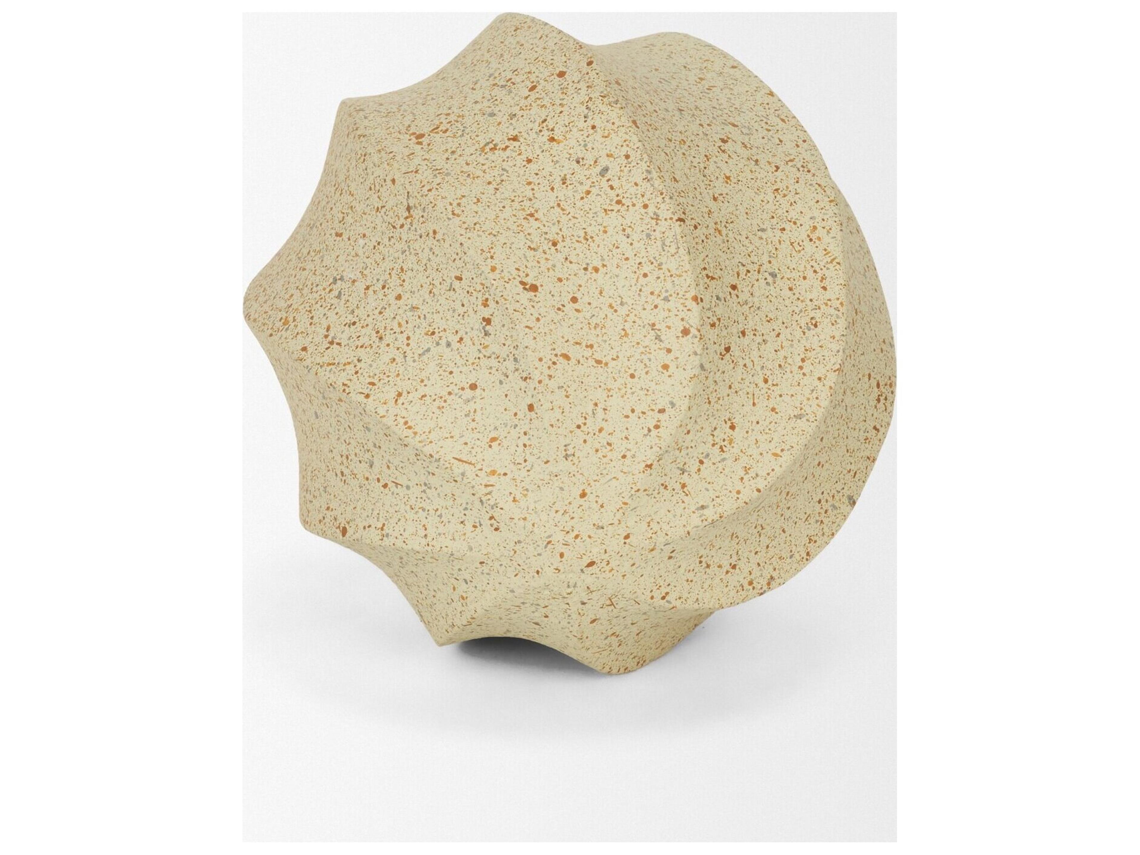 Mercana Imani Small Sculptural Textured Beige Metal Decorative Orb Object