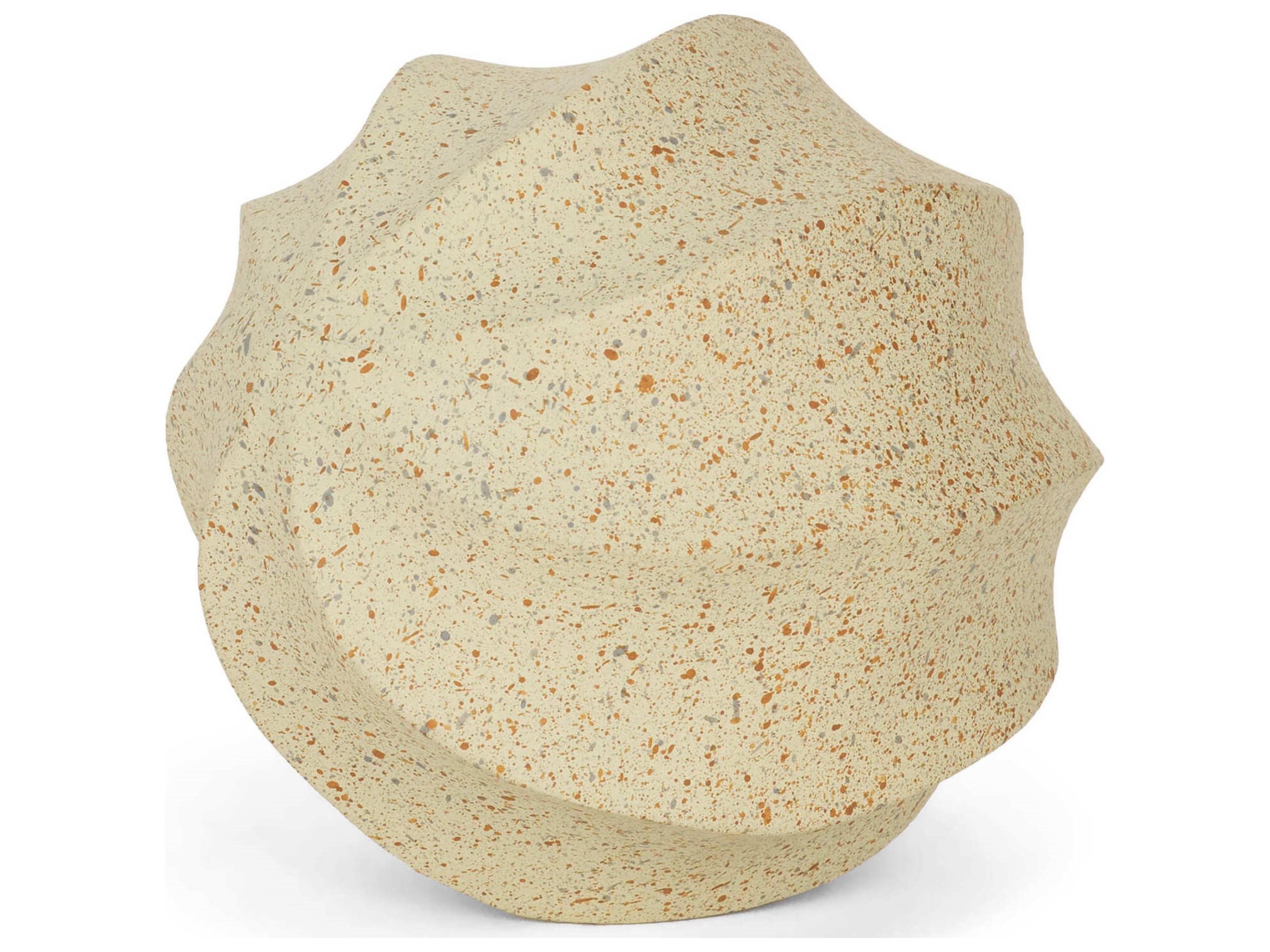 Imani Small Sculptural Textured Beige Metal Decorative Orb Object