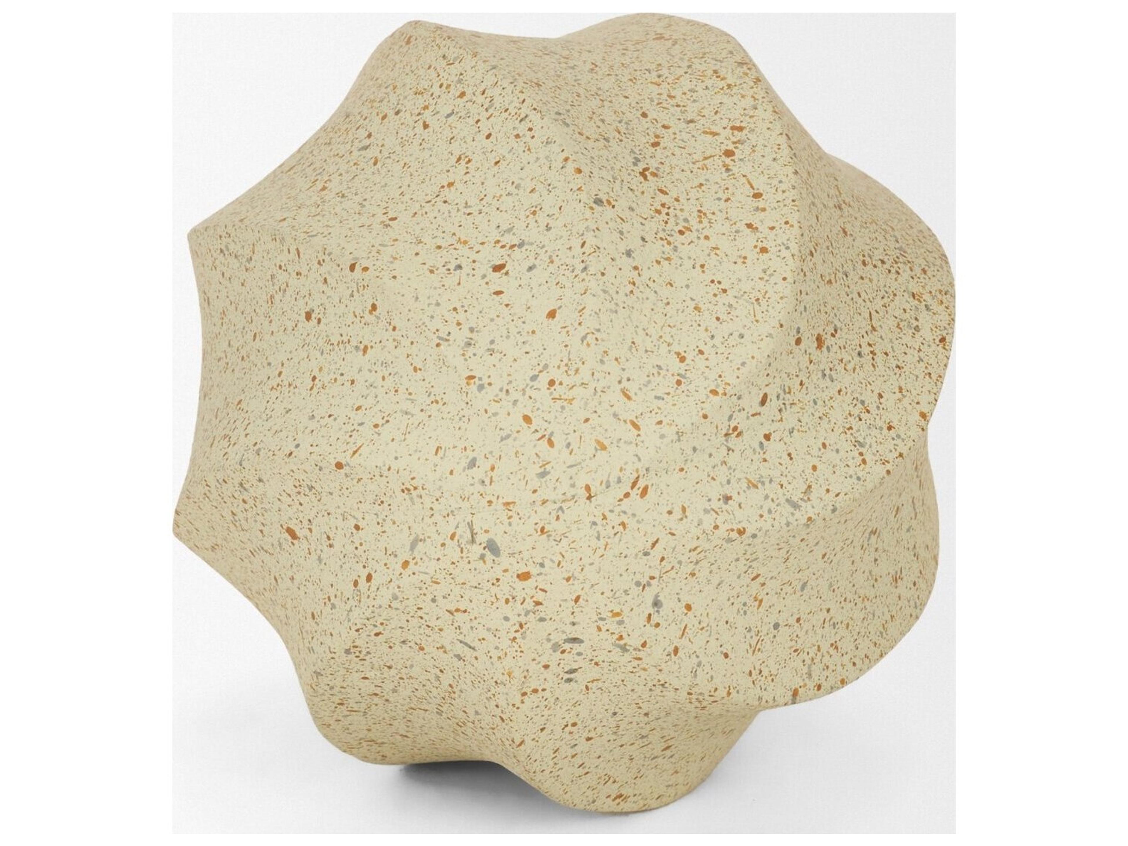 Mercana Imani Small Sculptural Textured Beige Metal Decorative Orb Object