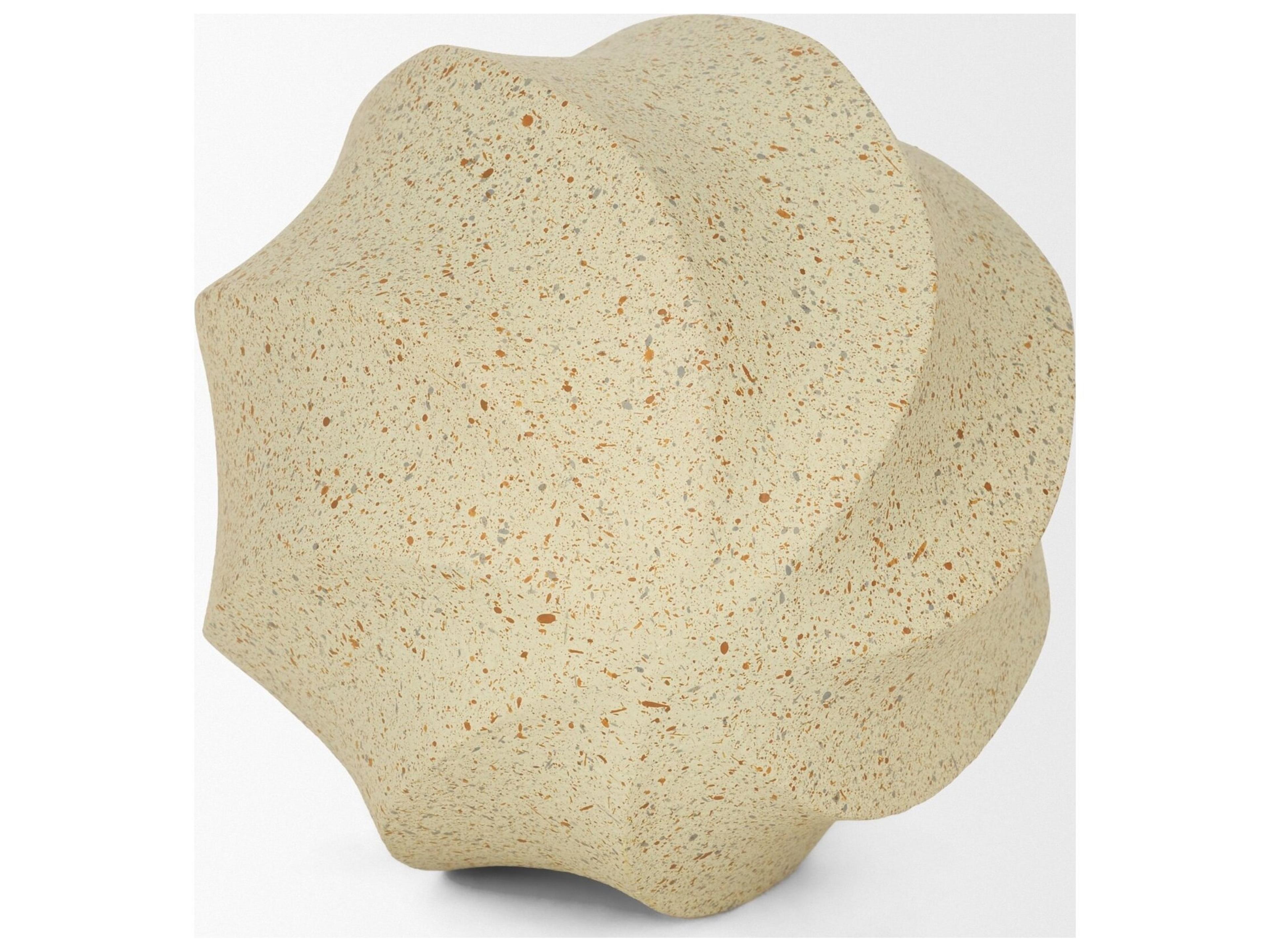 Mercana Imani Large Sculptural Textured Beige Metal Decorative Orb Object