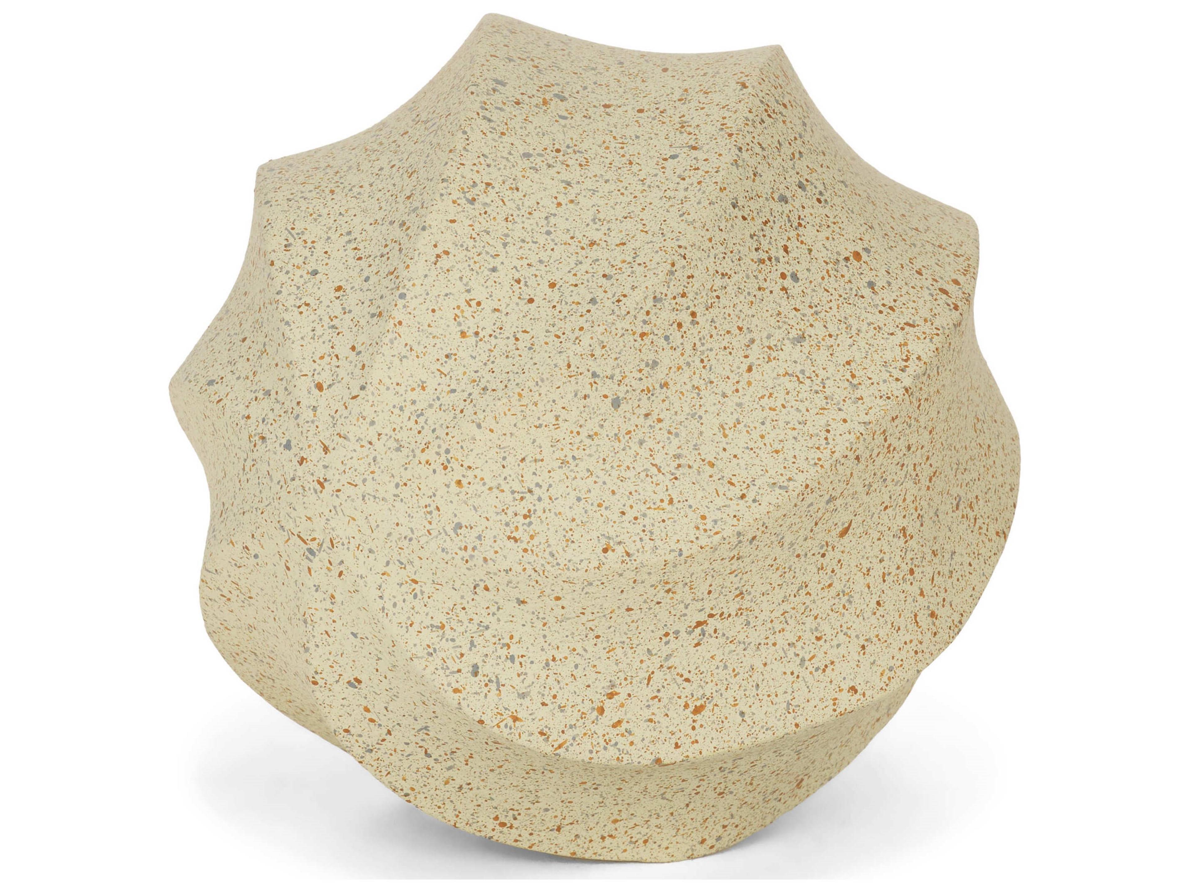 Imani Large Sculptural Textured Beige Metal Decorative Orb Object