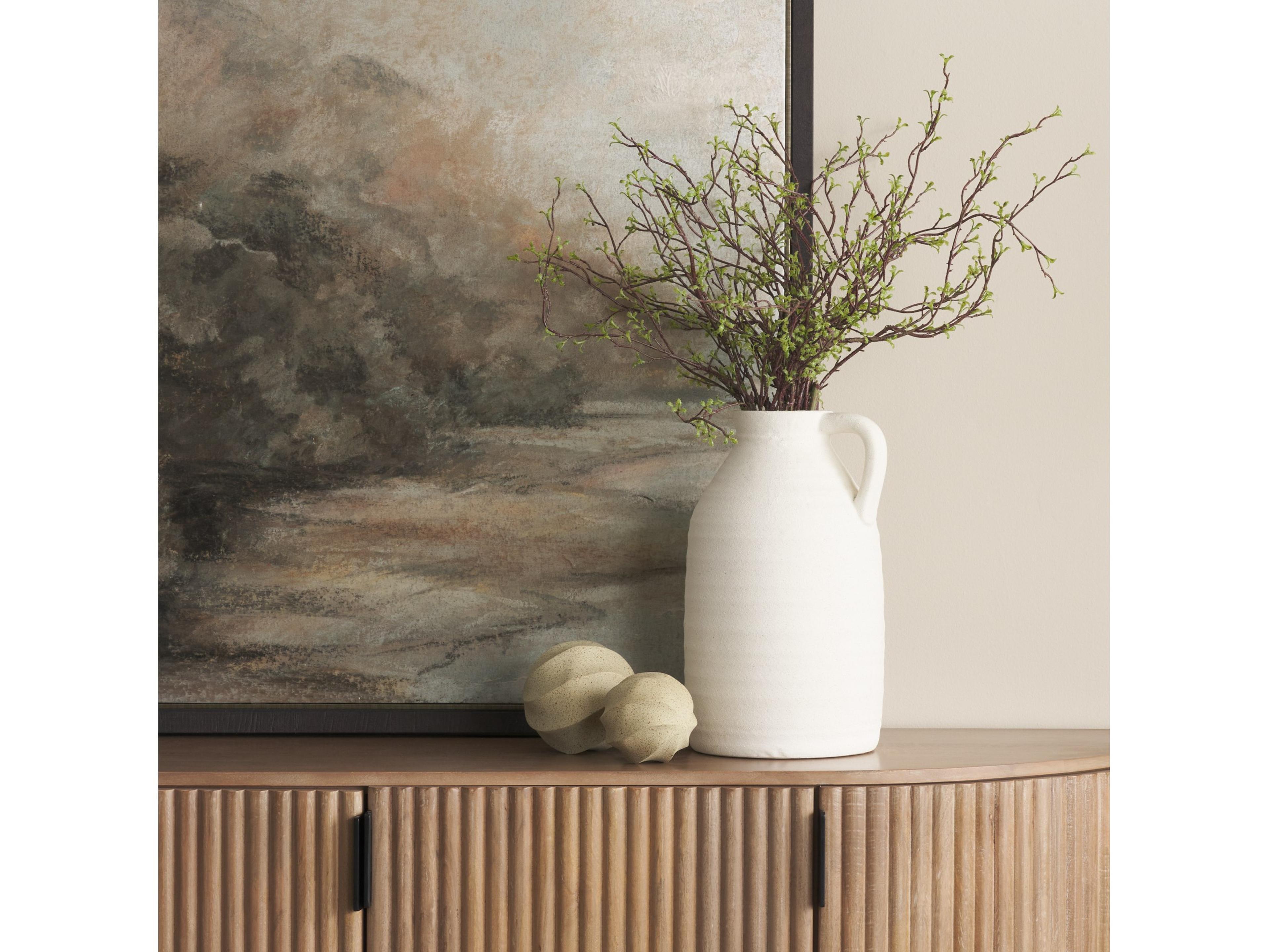 Mercana Imani Large Sculptural Textured Beige Metal Decorative Orb Object