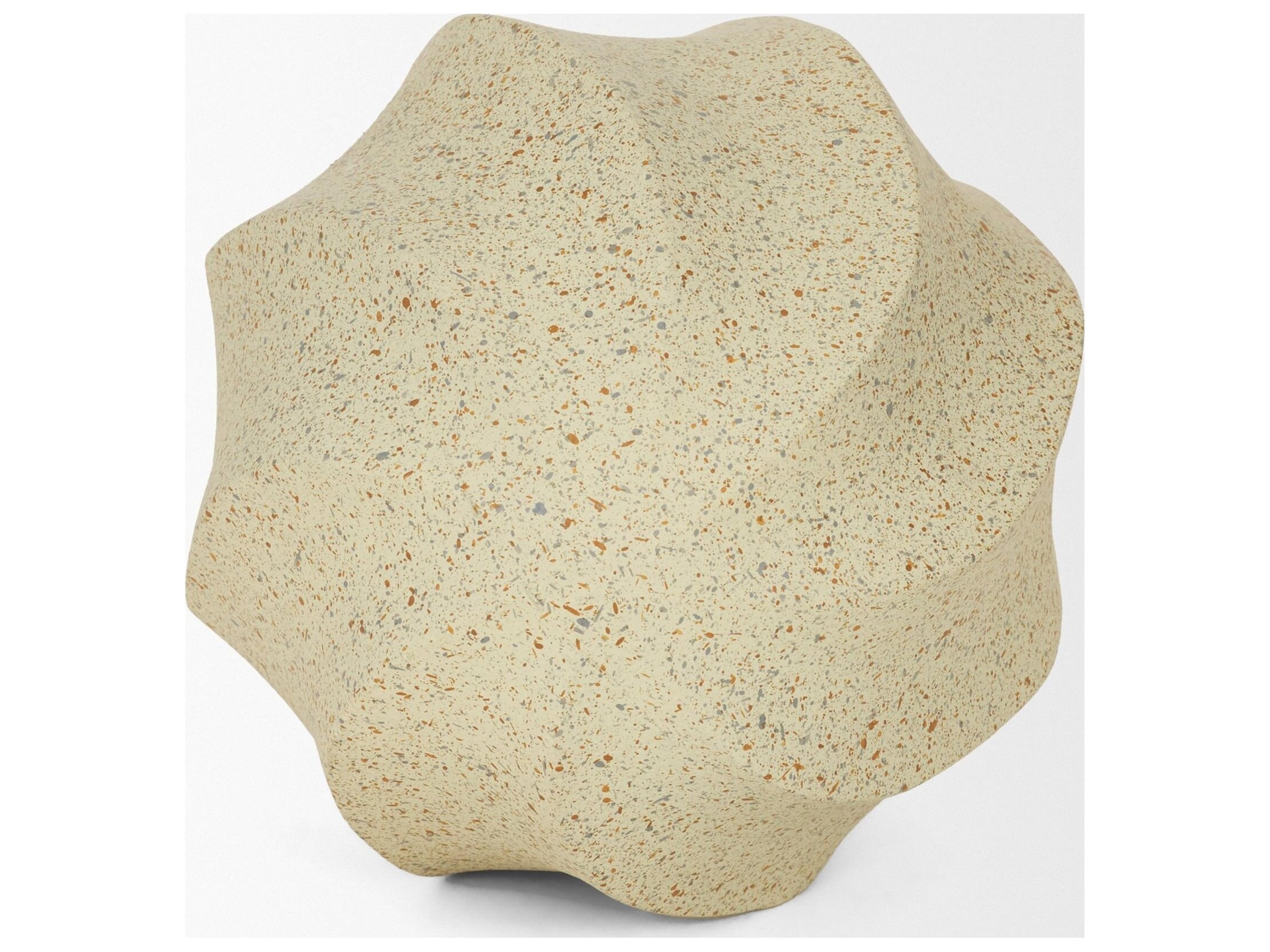 Mercana Imani Large Sculptural Textured Beige Metal Decorative Orb Object