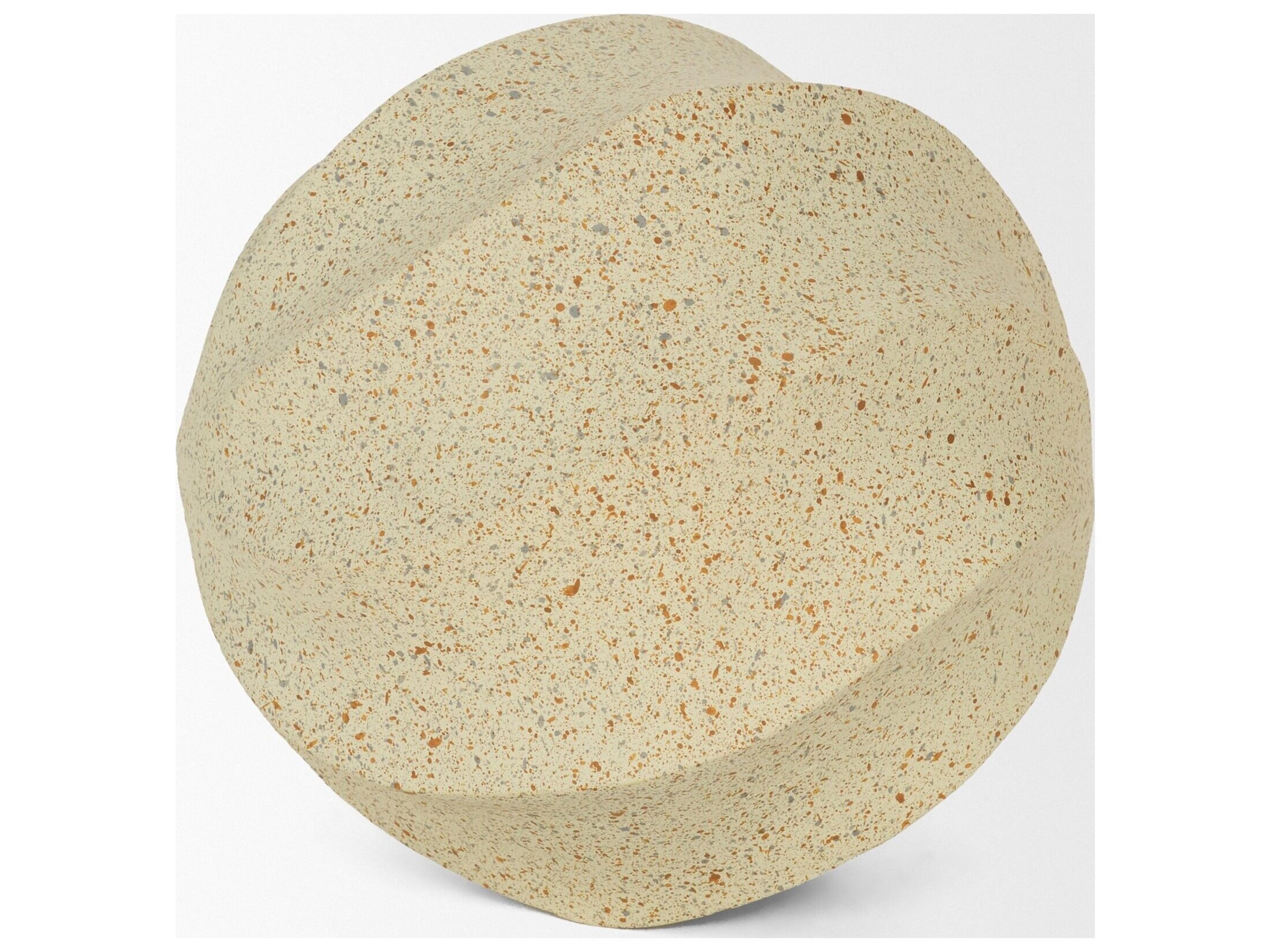 Mercana Imani Large Sculptural Textured Beige Metal Decorative Orb Object