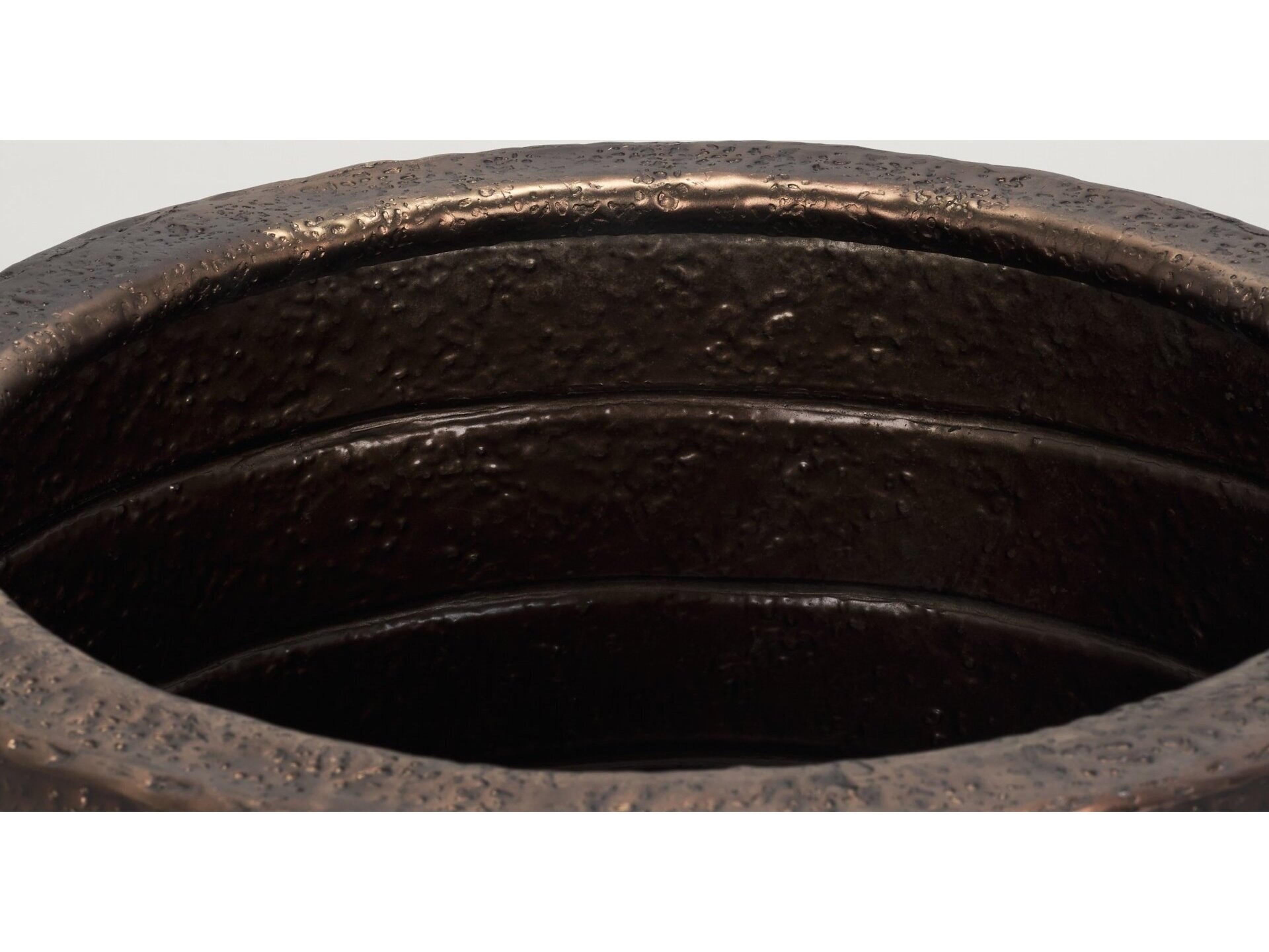 Mercana Aivana Large Antiqued Gold Metal Floor Vase