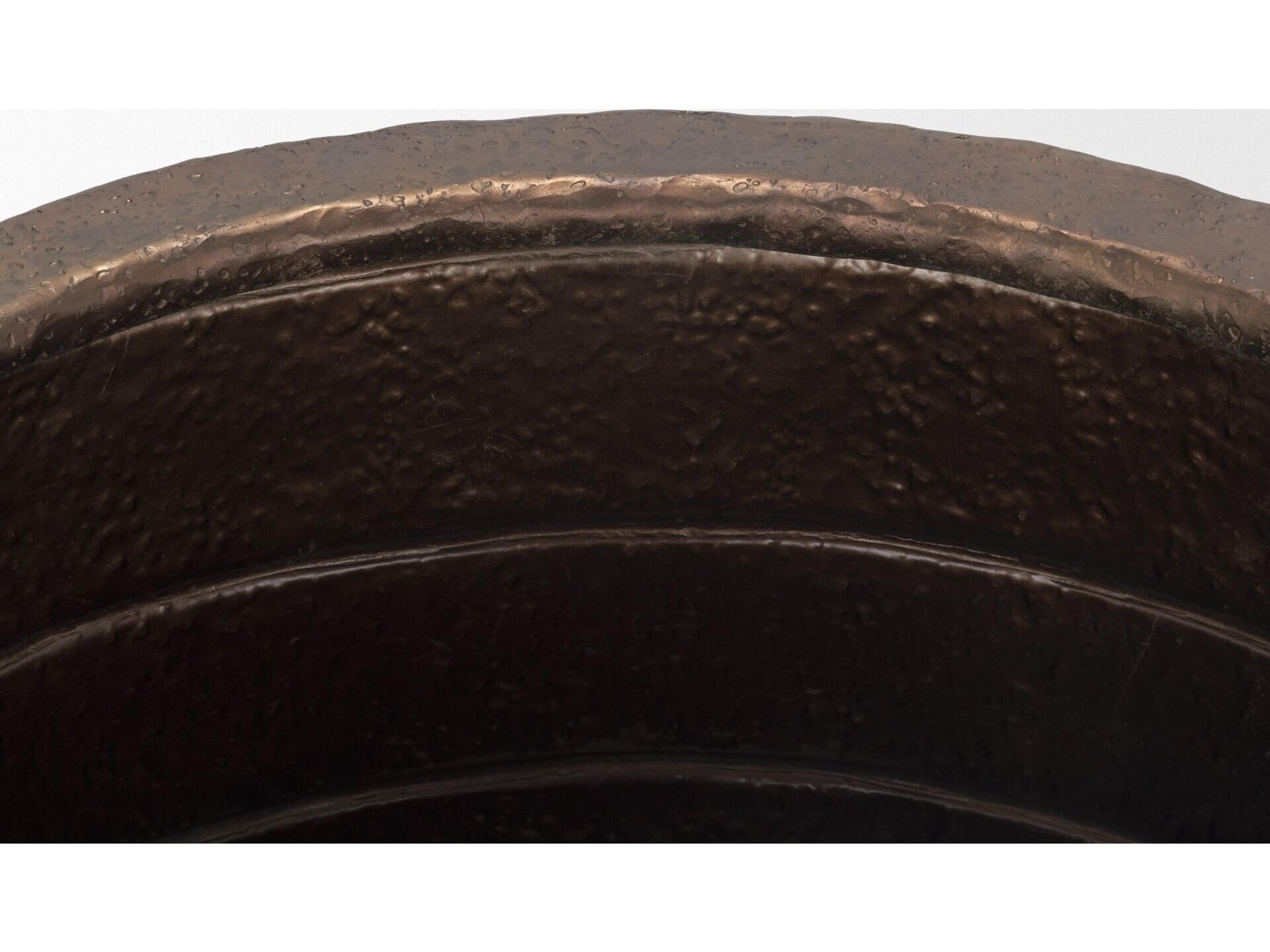 Mercana Aivana Extra Large Antiqued Gold Metal Floor Vase