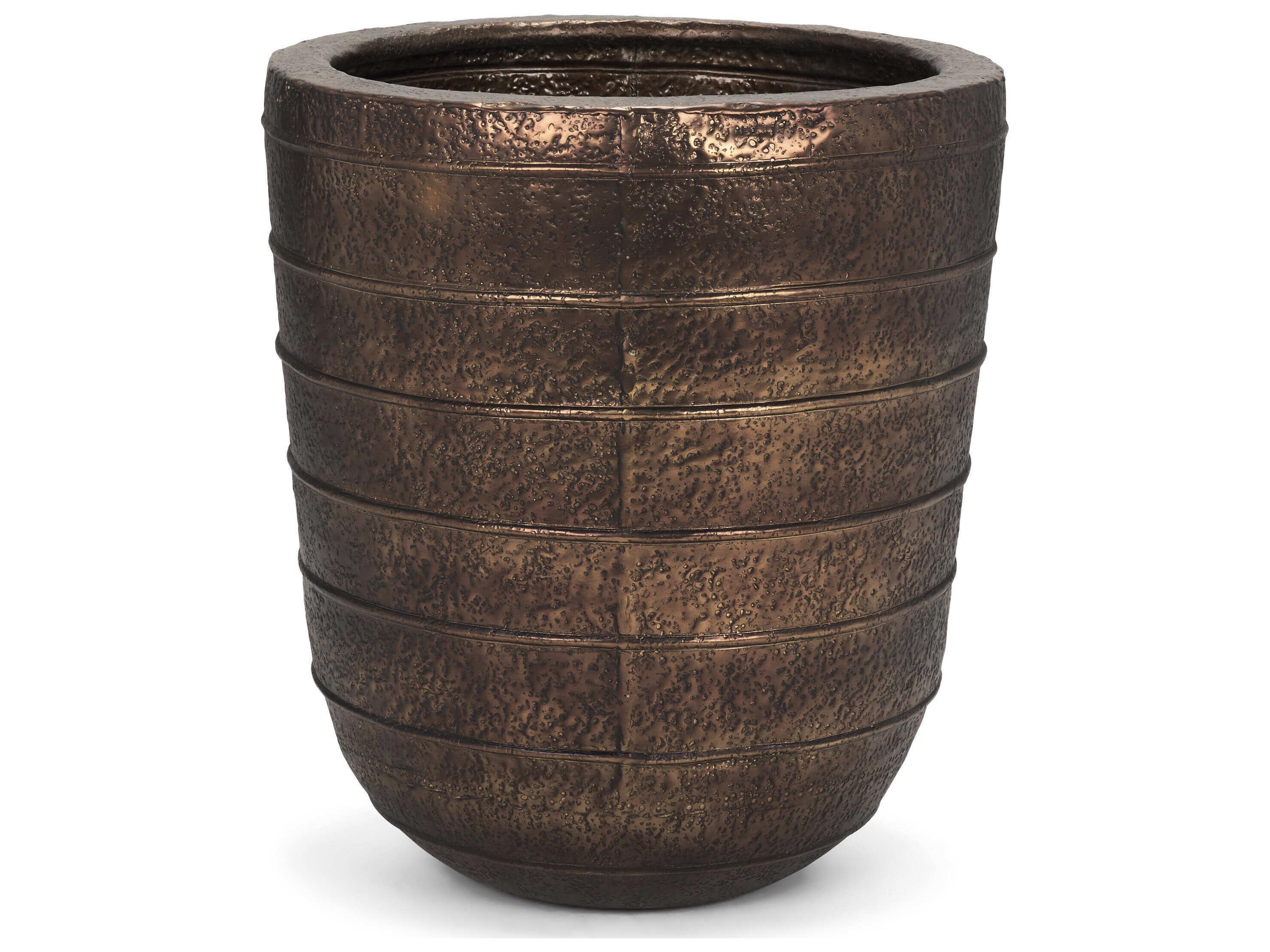 Aivana Extra Large Antiqued Gold Metal Floor Vase