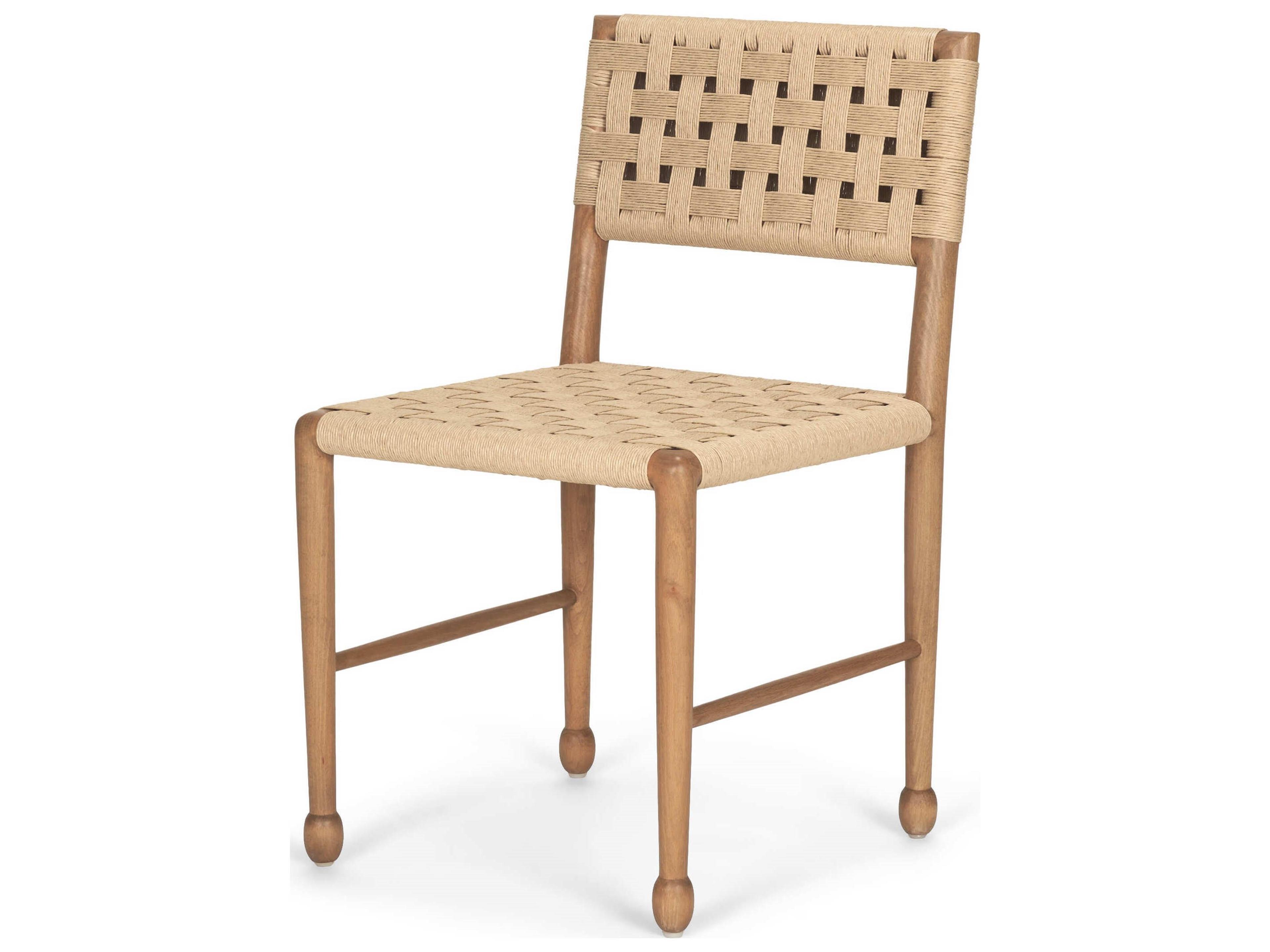 Brinley Woven Paper Rope w/ Brown Wood Frame Dining Chair