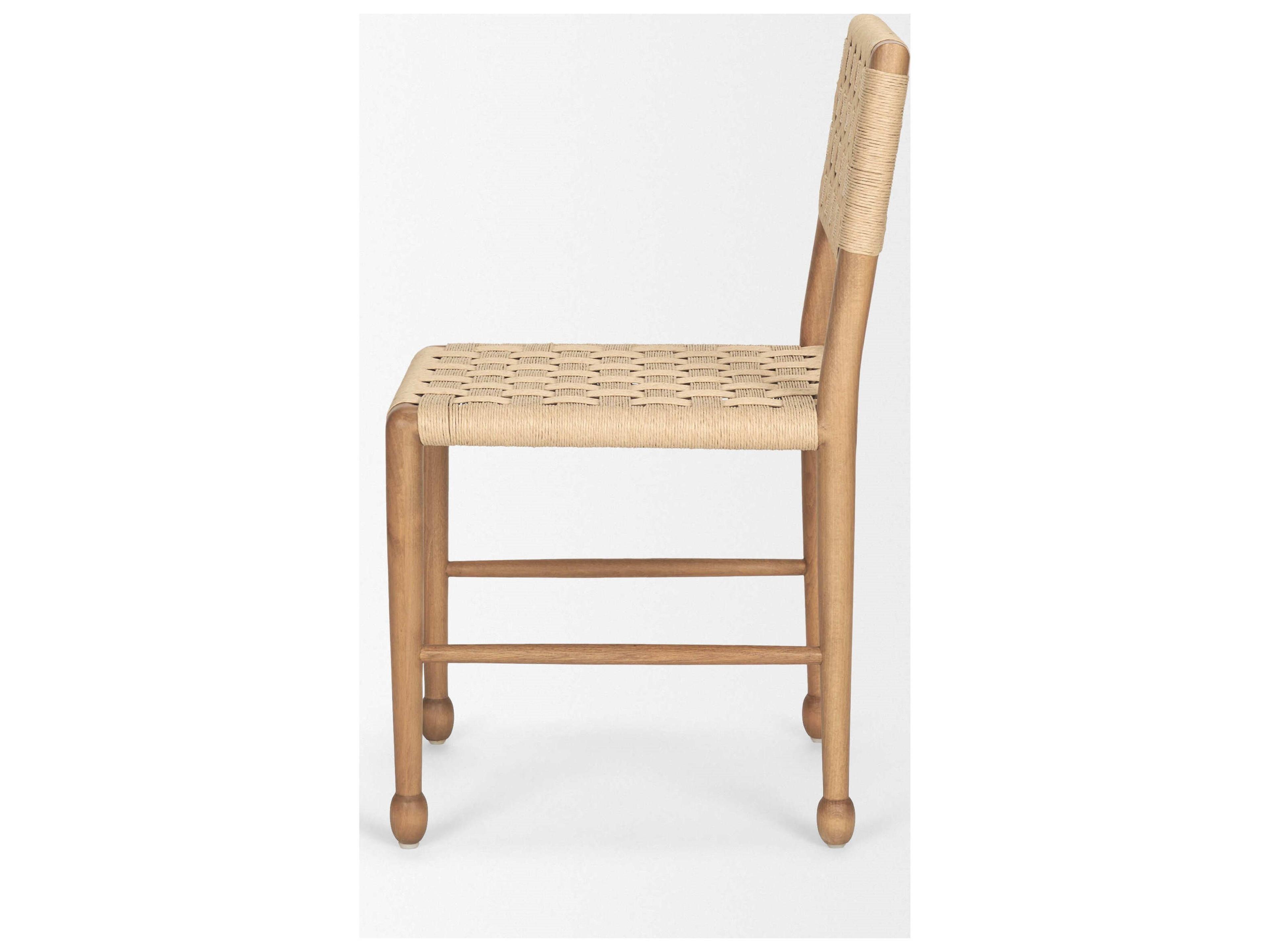 Mercana Brinley Woven Paper Rope w/ Brown Wood Frame Dining Chair