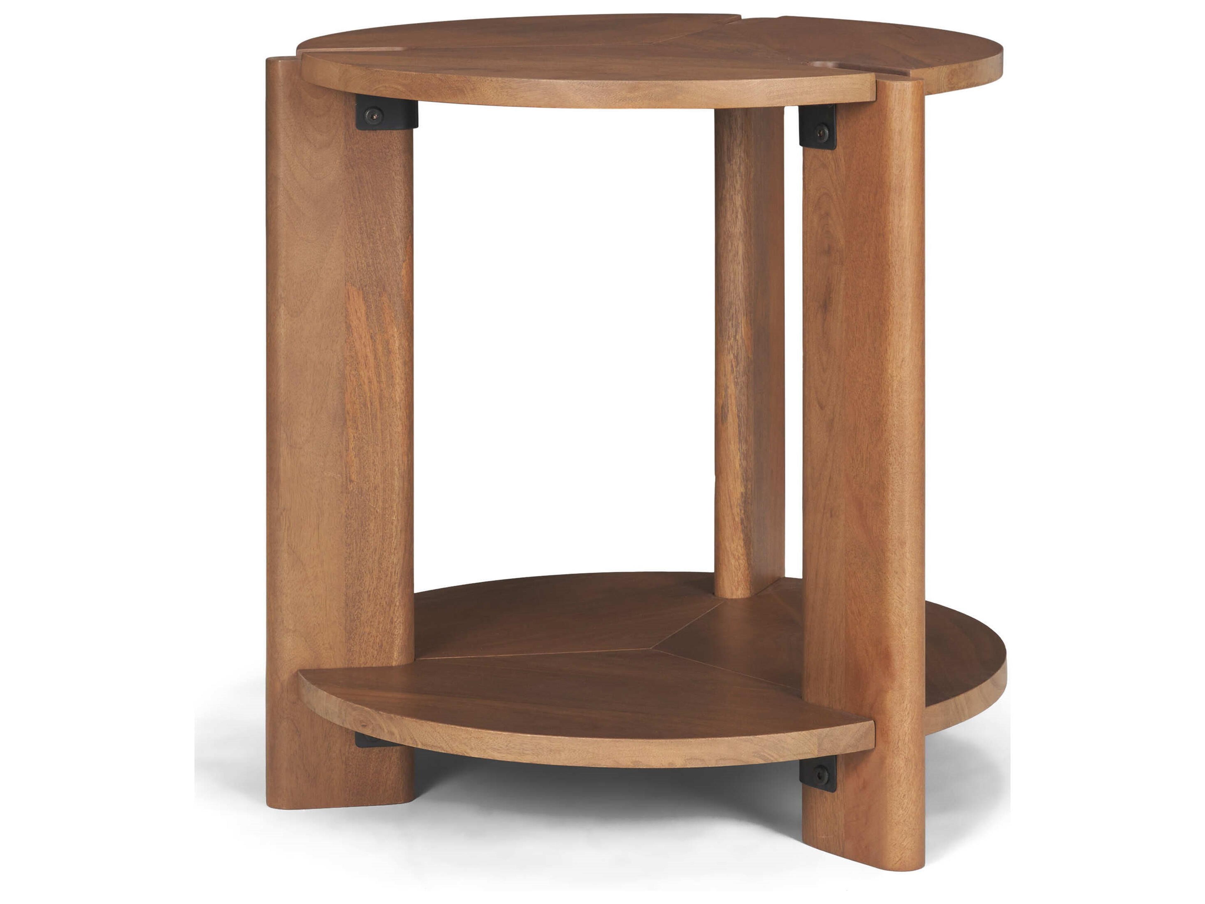 Hisako Mid Brown Open Round Accent Table
