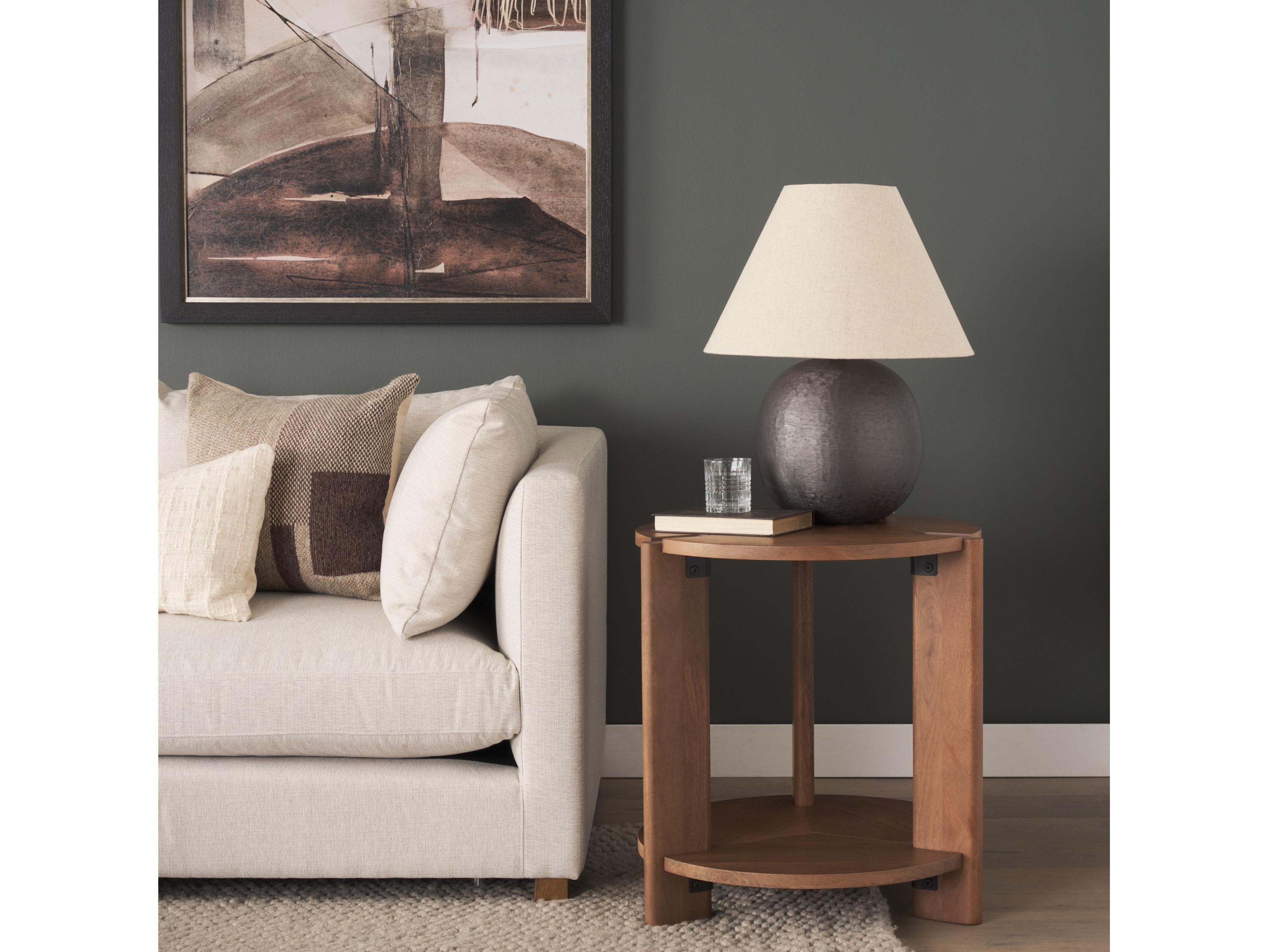 Mercana Hisako Mid Brown Open Round Accent Table