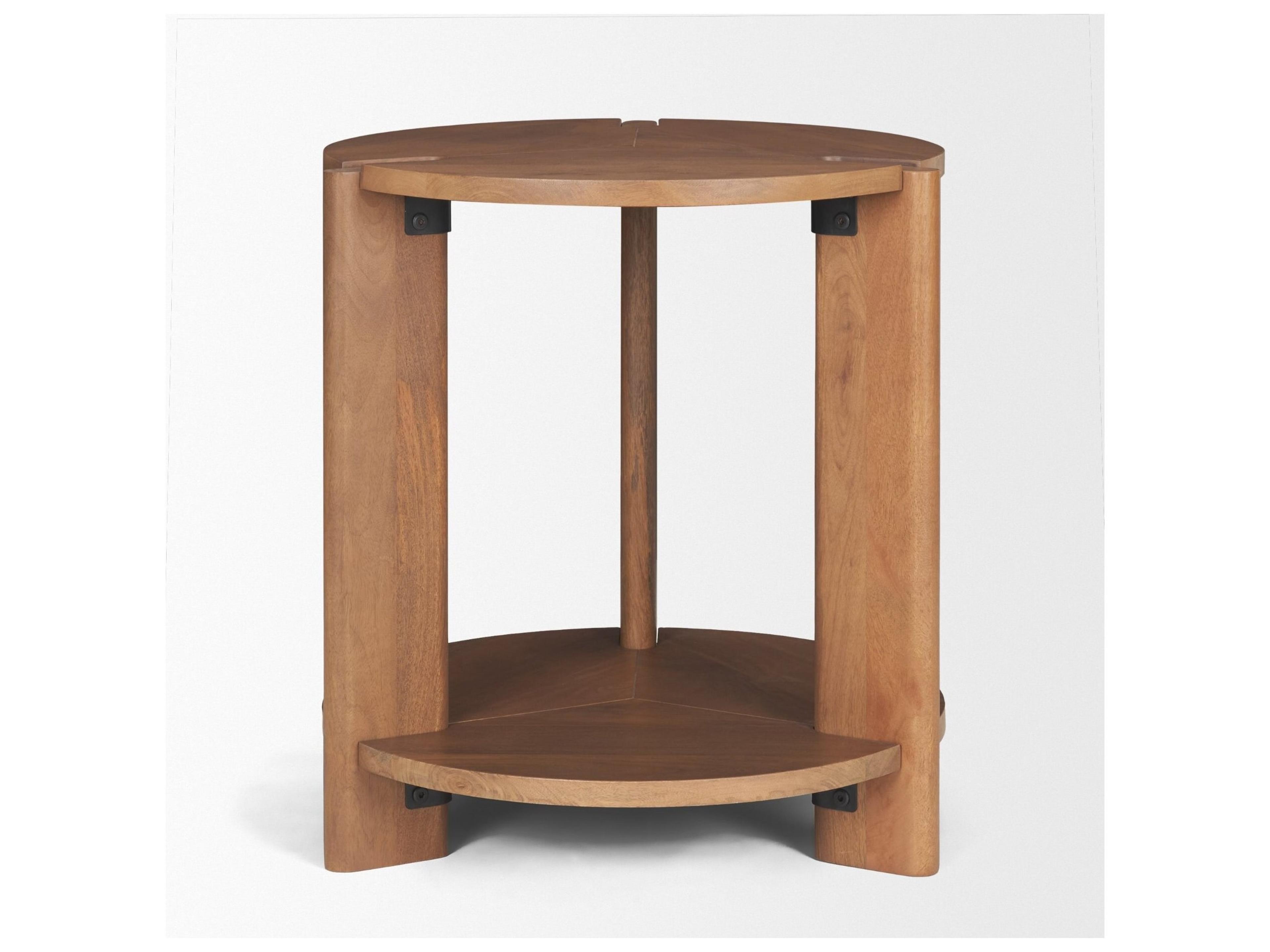 Mercana Hisako Mid Brown Open Round Accent Table