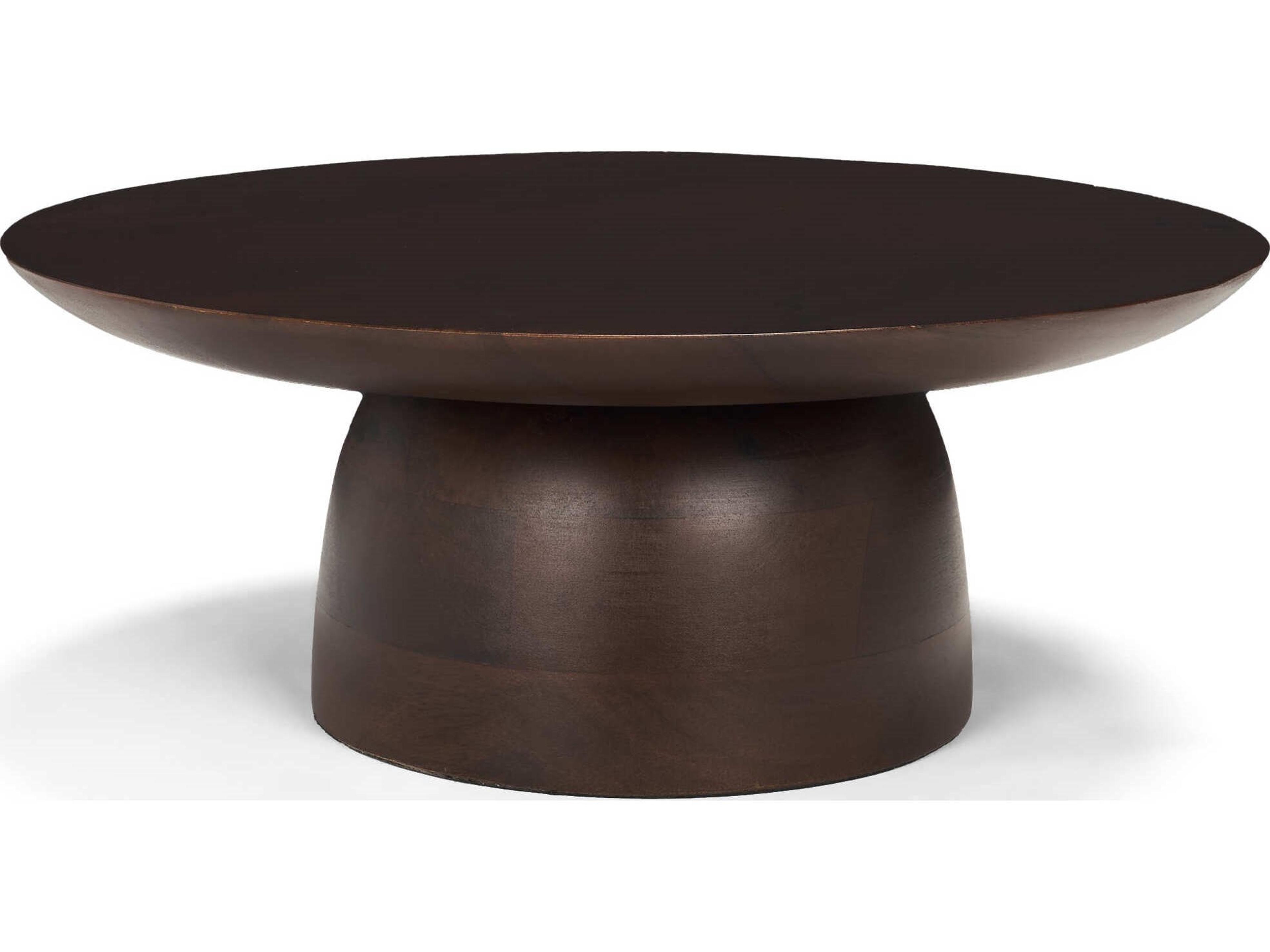 Sadira Small Mid-Dark Brown Solid Wood Round Riser