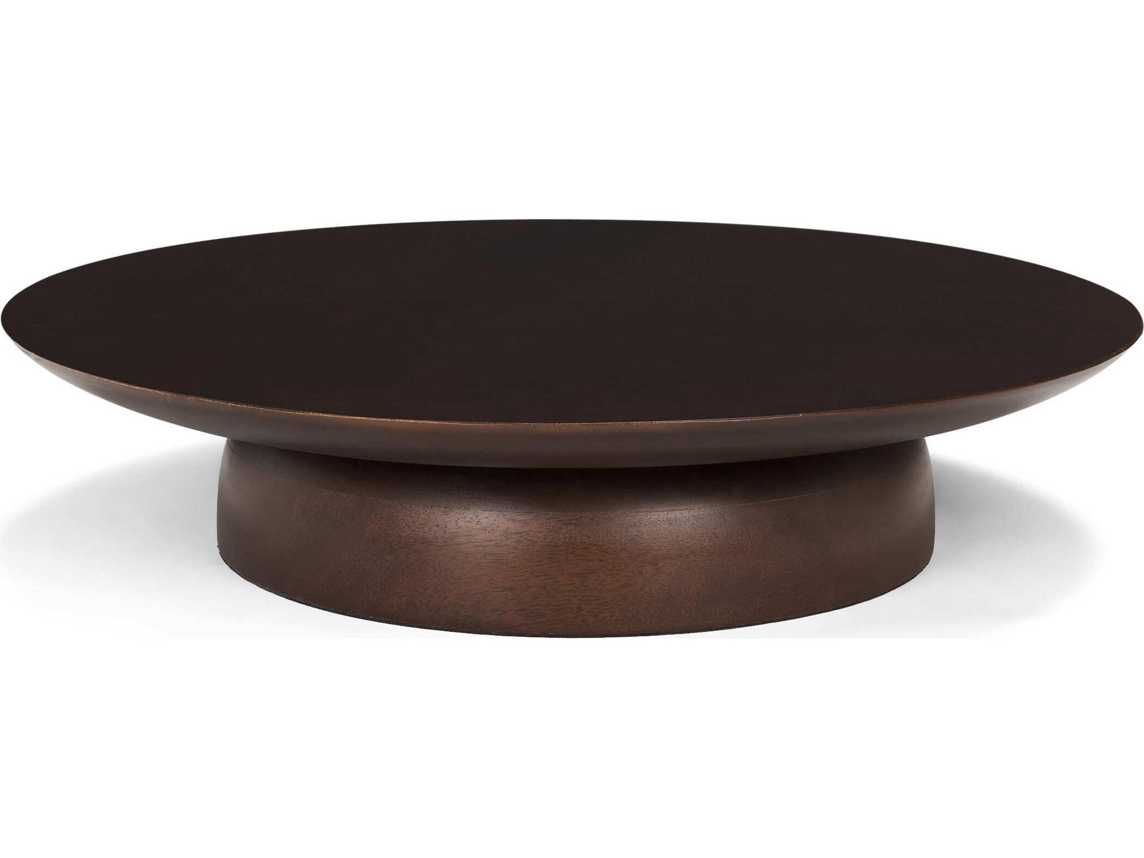 Sadira Large Mid-Dark Brown Solid Wood Round Riser
