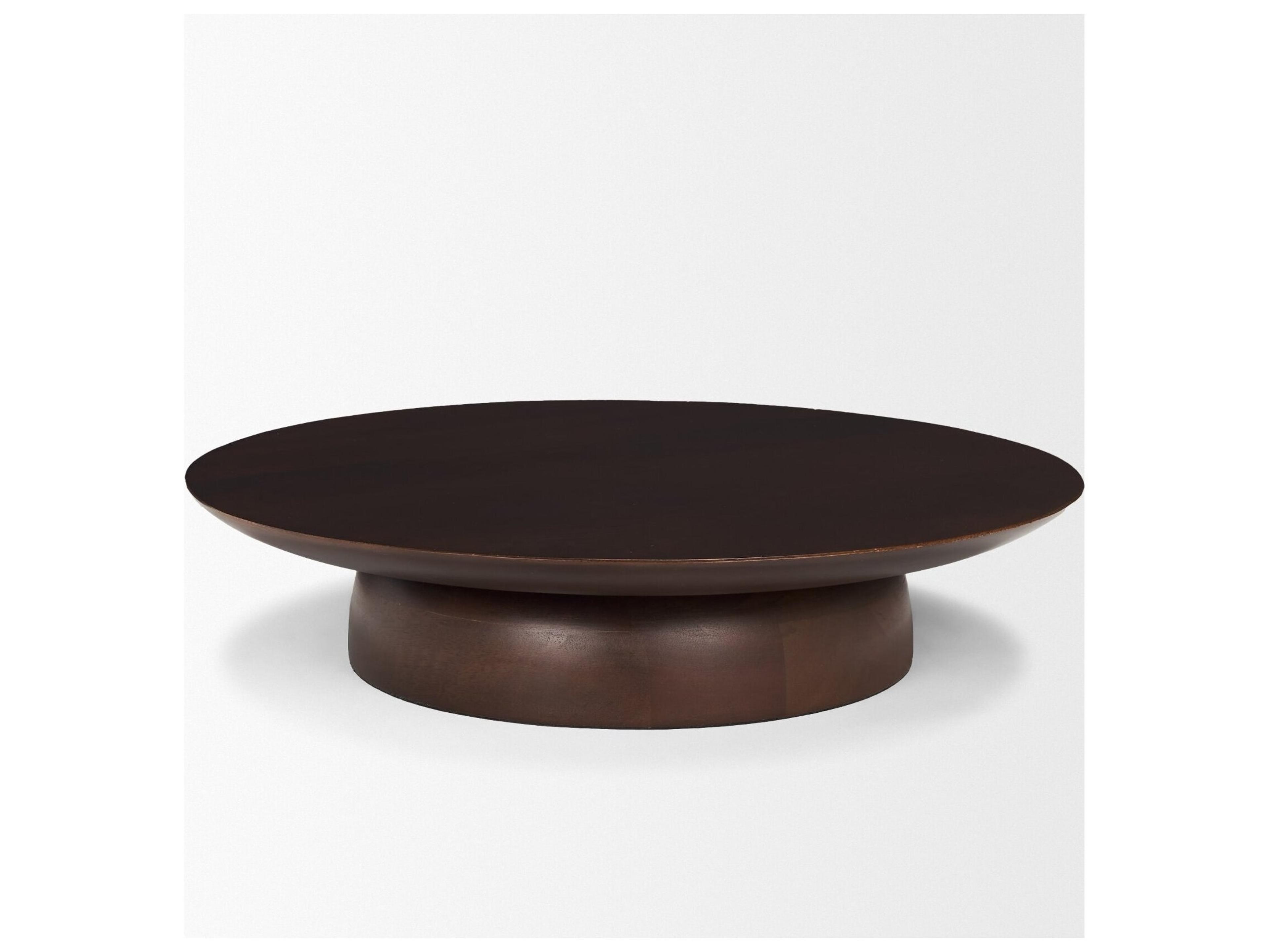 Mercana Sadira Large Mid-Dark Brown Solid Wood Round Riser