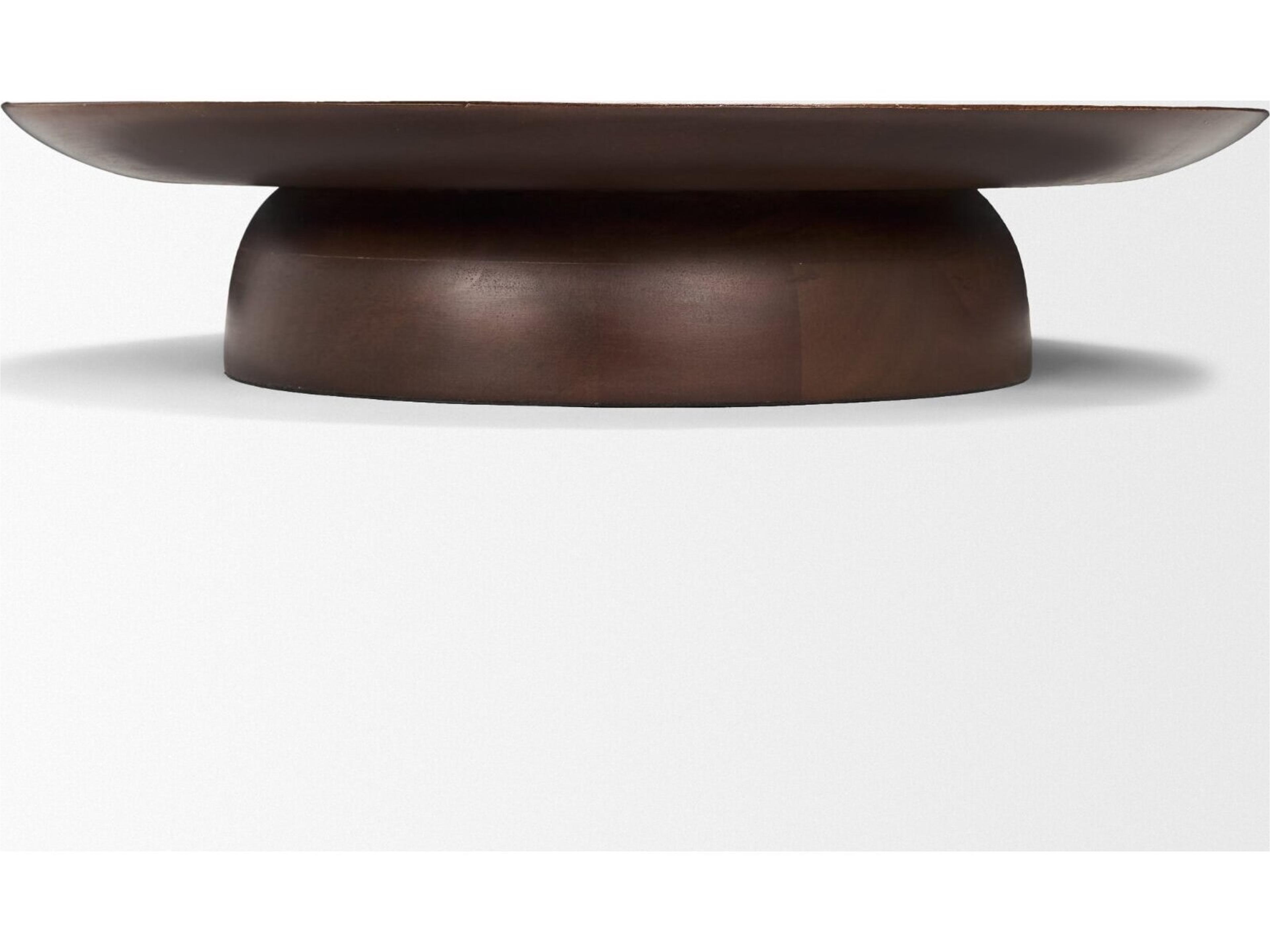 Mercana Sadira Large Mid-Dark Brown Solid Wood Round Riser