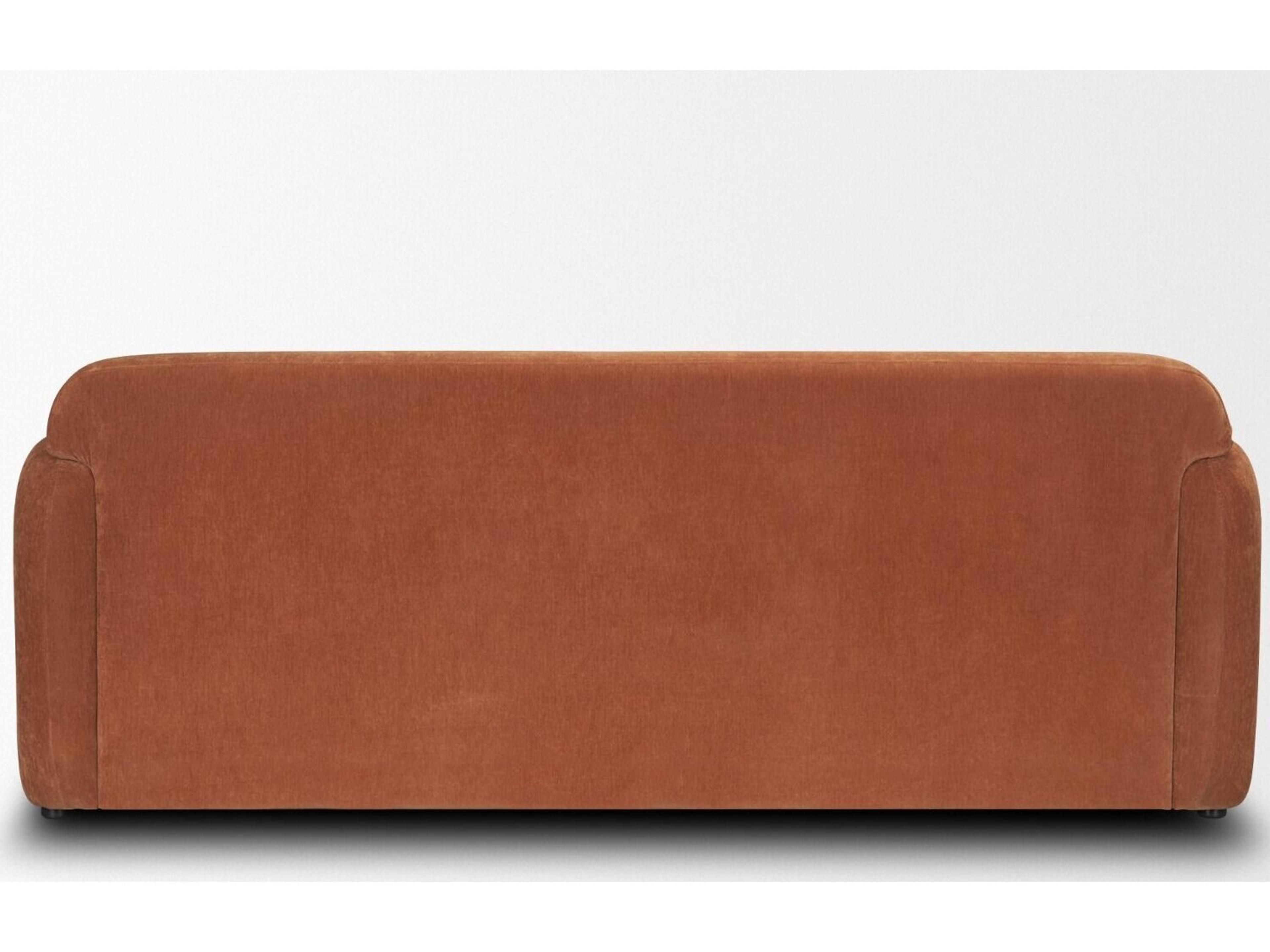 Mercana Saga Stonewashed Rust Chenille Fabric 3 Seater Sofa