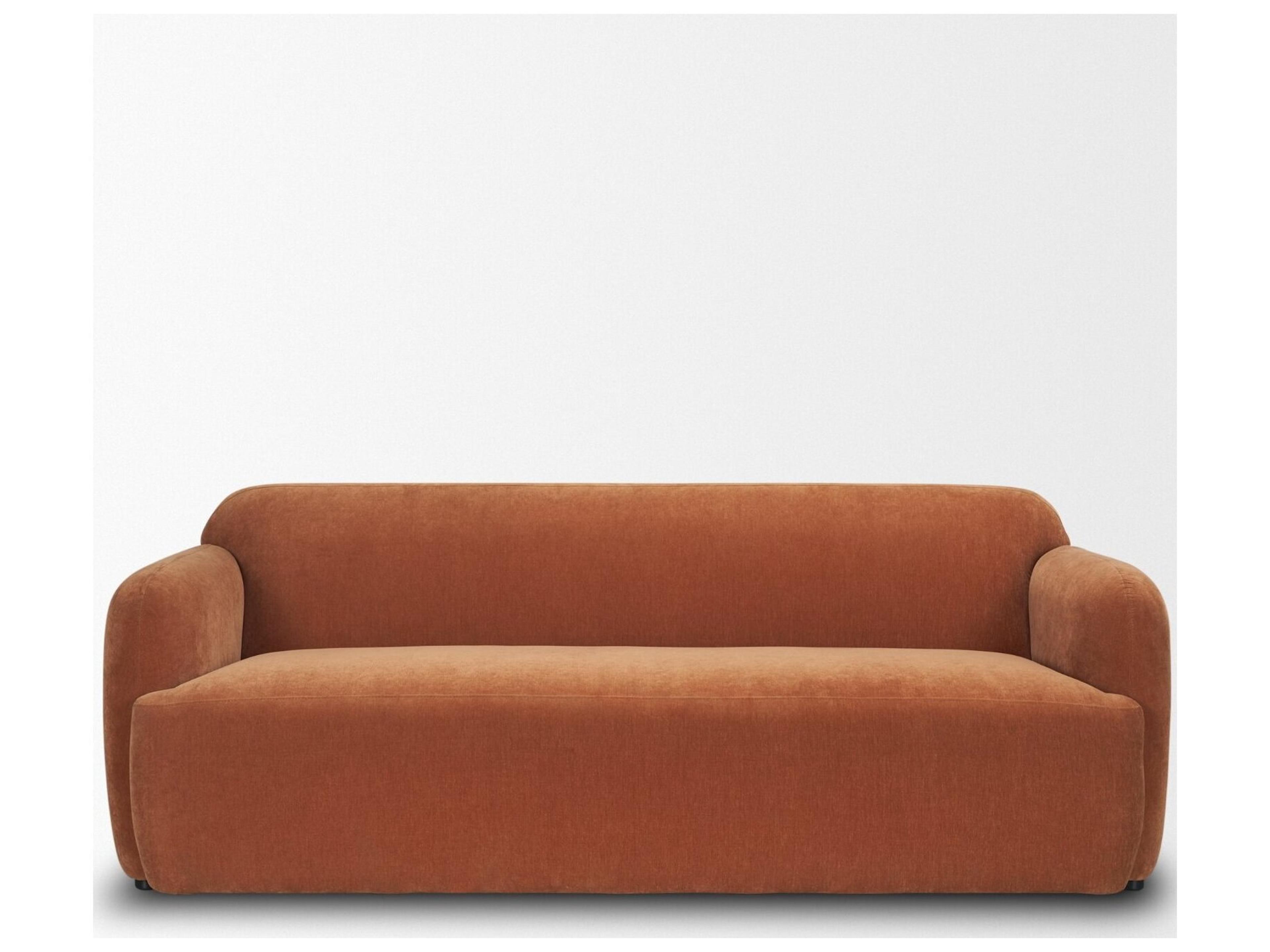 Mercana Saga Stonewashed Rust Chenille Fabric 3 Seater Sofa