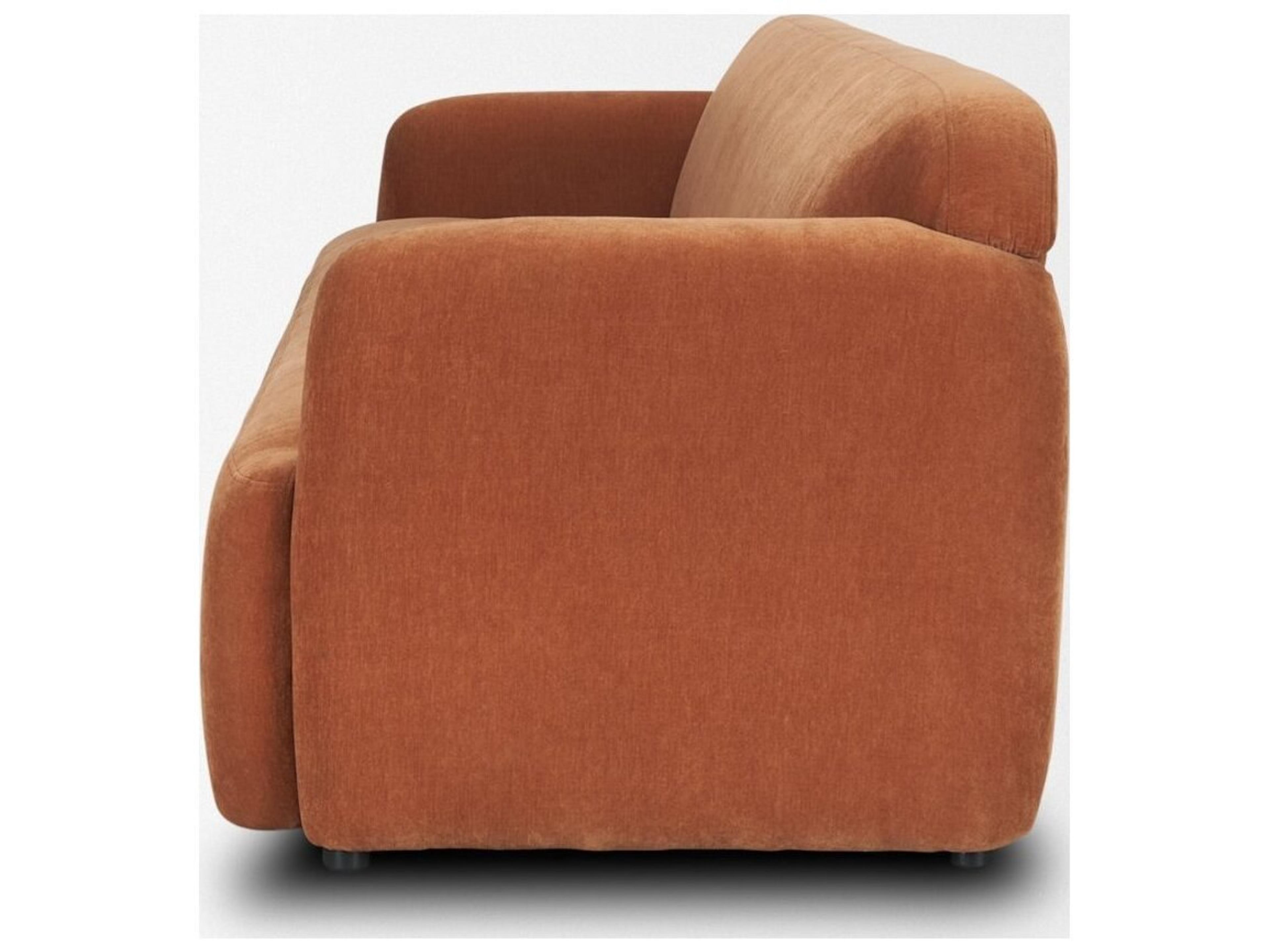 Mercana Saga Stonewashed Rust Chenille Fabric 3 Seater Sofa