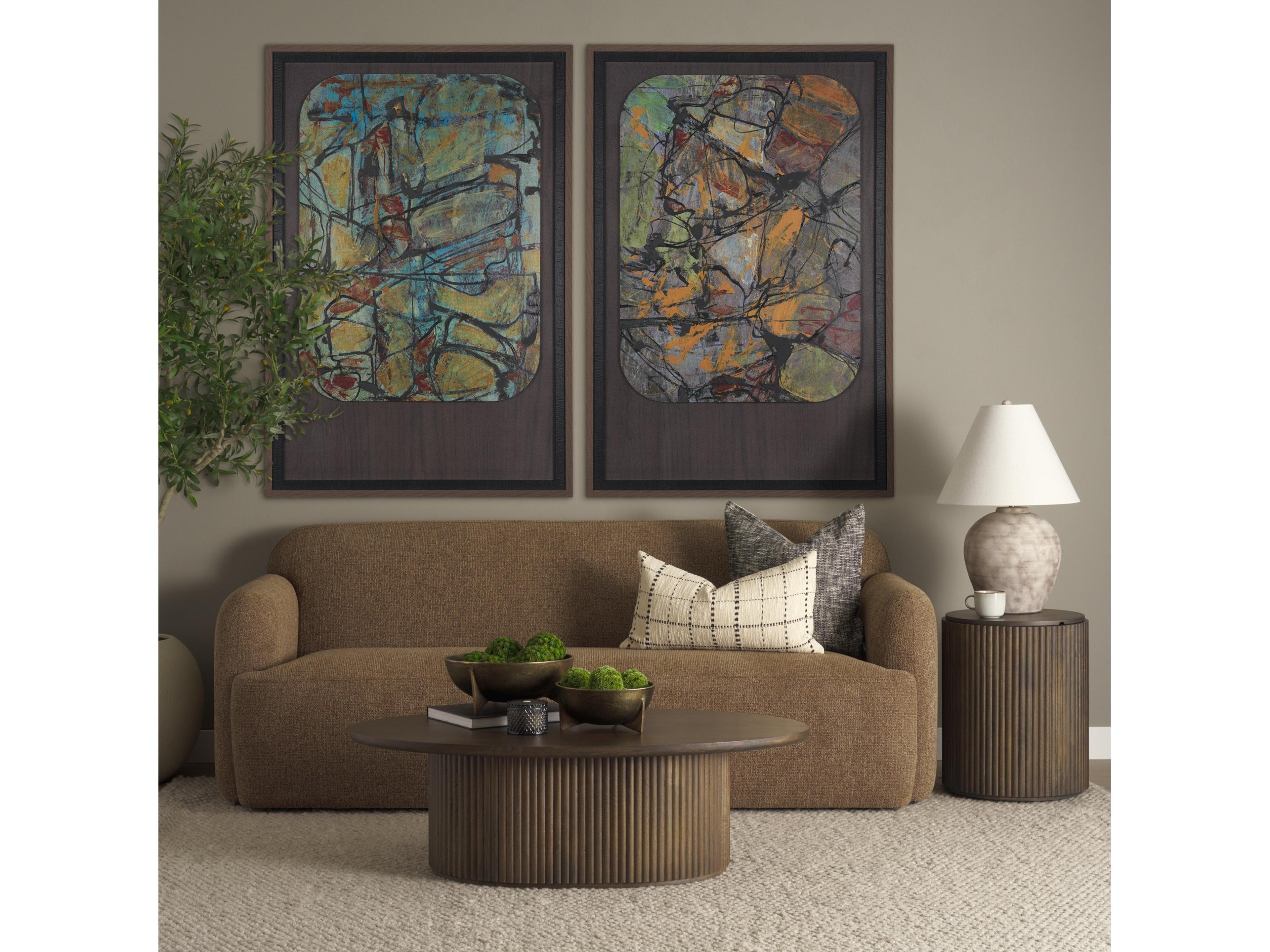 Mercana Saga Textured Brown Plush Fabric 3 Seater Sofa