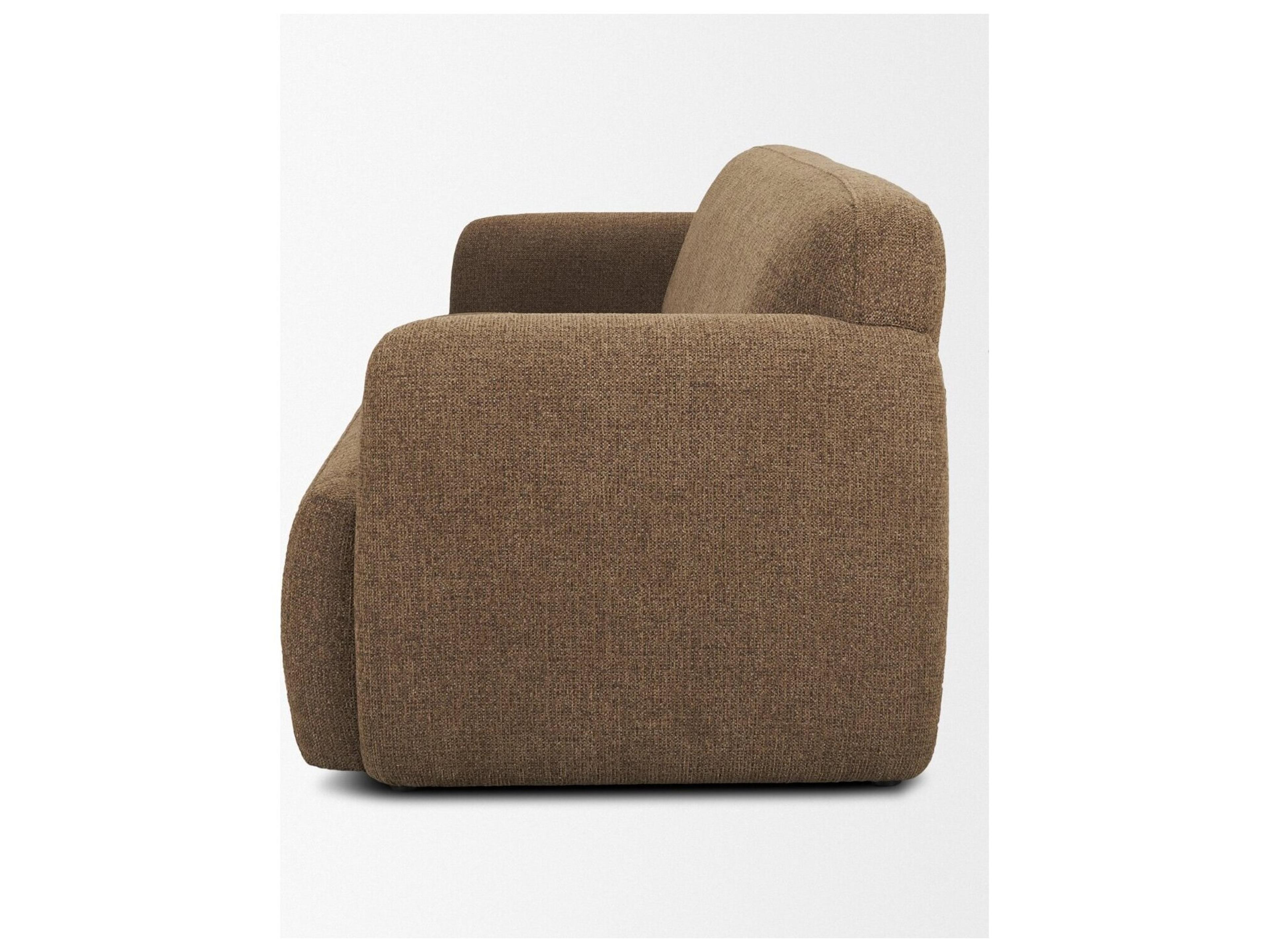 Mercana Saga Textured Brown Plush Fabric 3 Seater Sofa