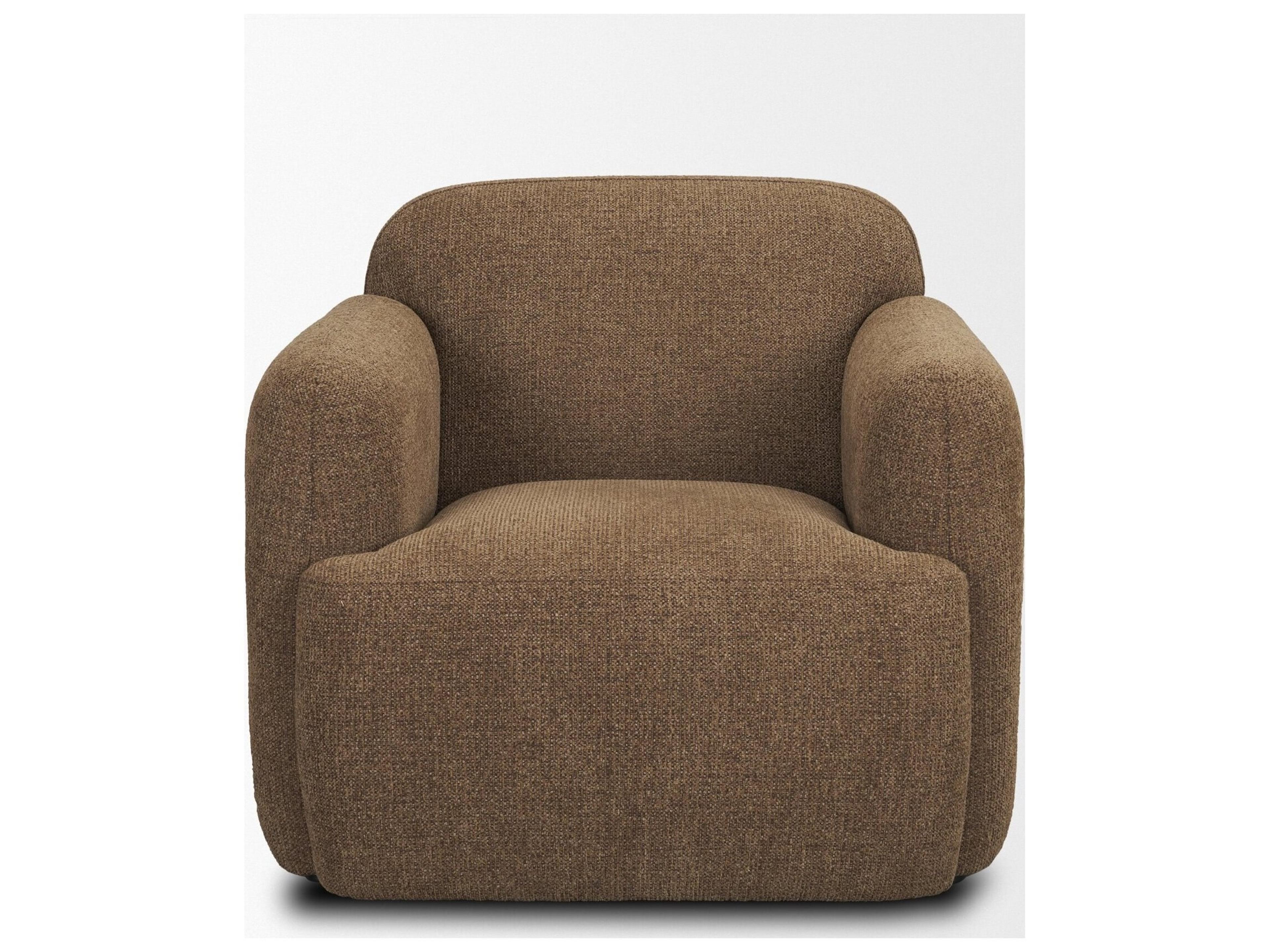 Mercana Saga Textured Brown Plush Fabric Upholstered Chair