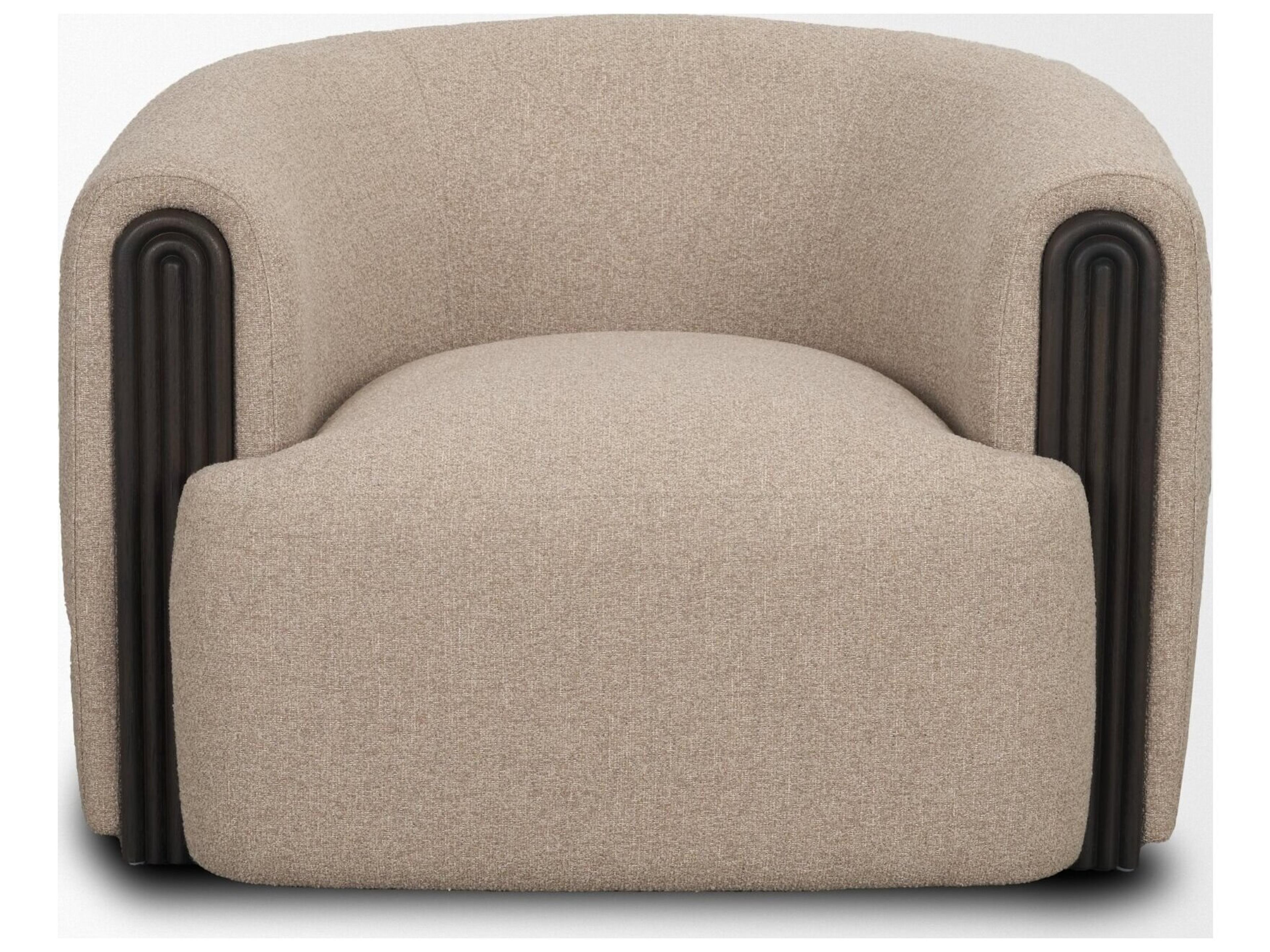 Mercana Kornelia Textured Mushroom Fabric Barrel Accent Chair