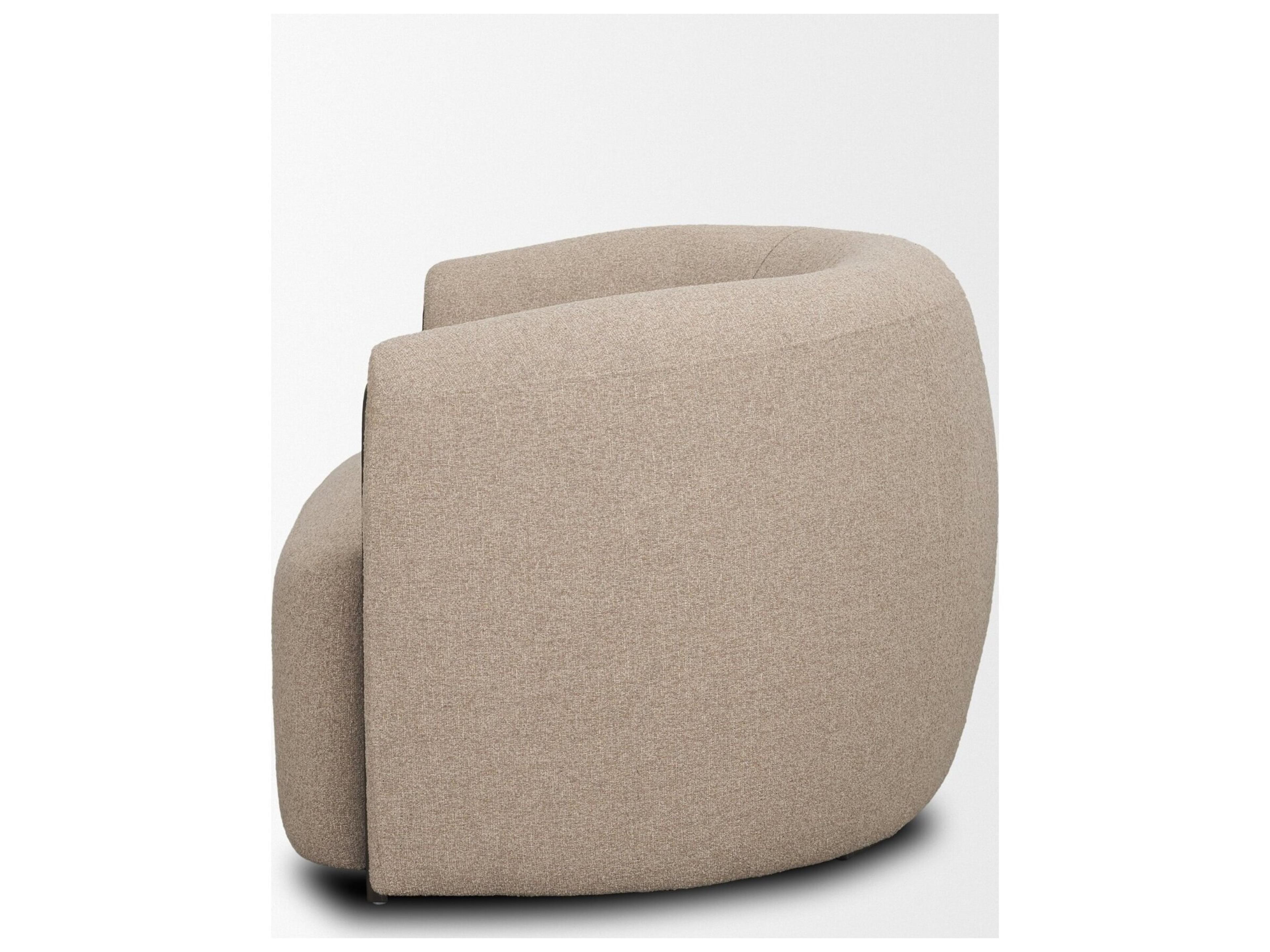 Mercana Kornelia Textured Mushroom Fabric Barrel Accent Chair