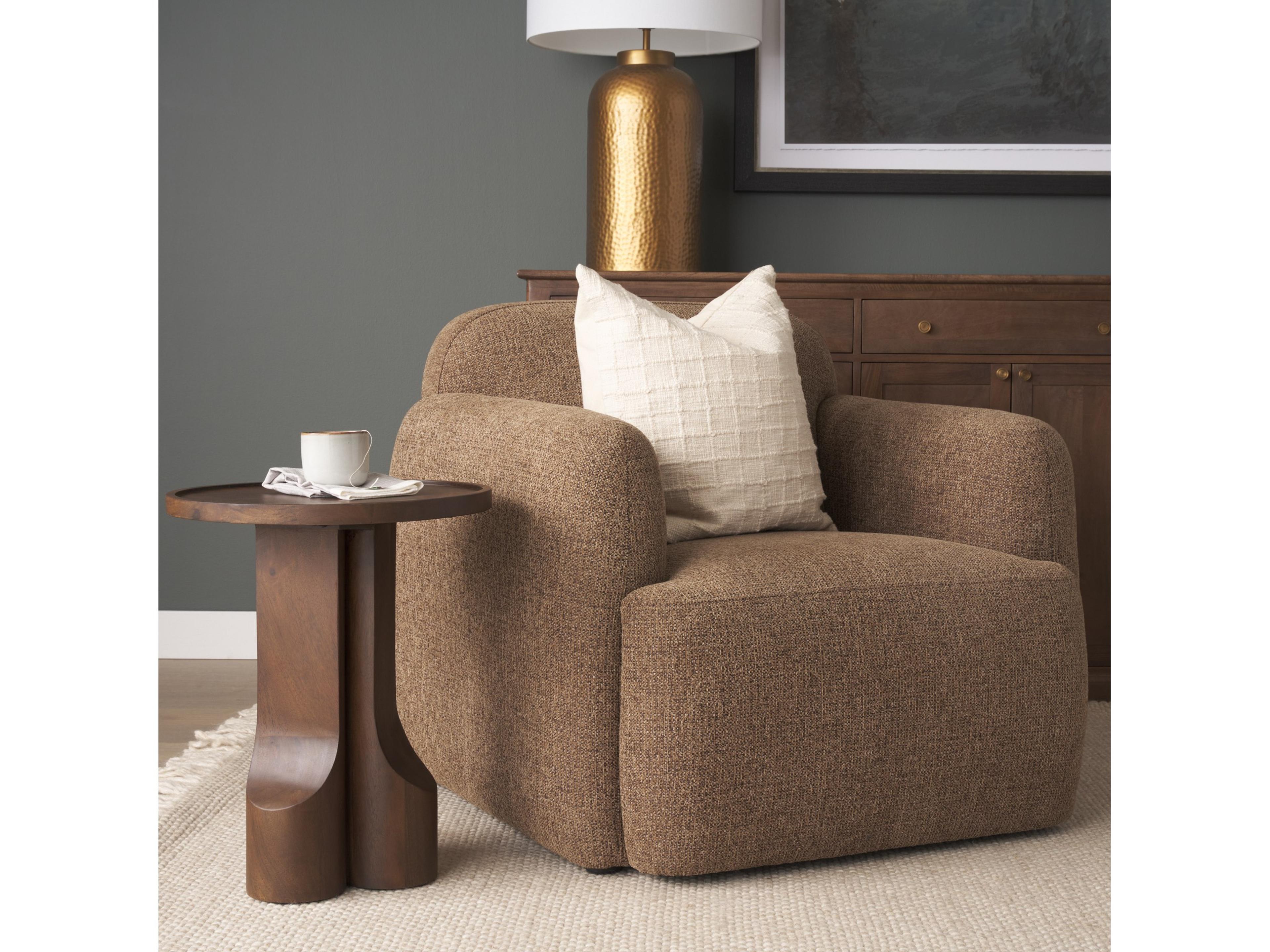 Mercana Cayson Dark Brown Sculptural Round Accent Table